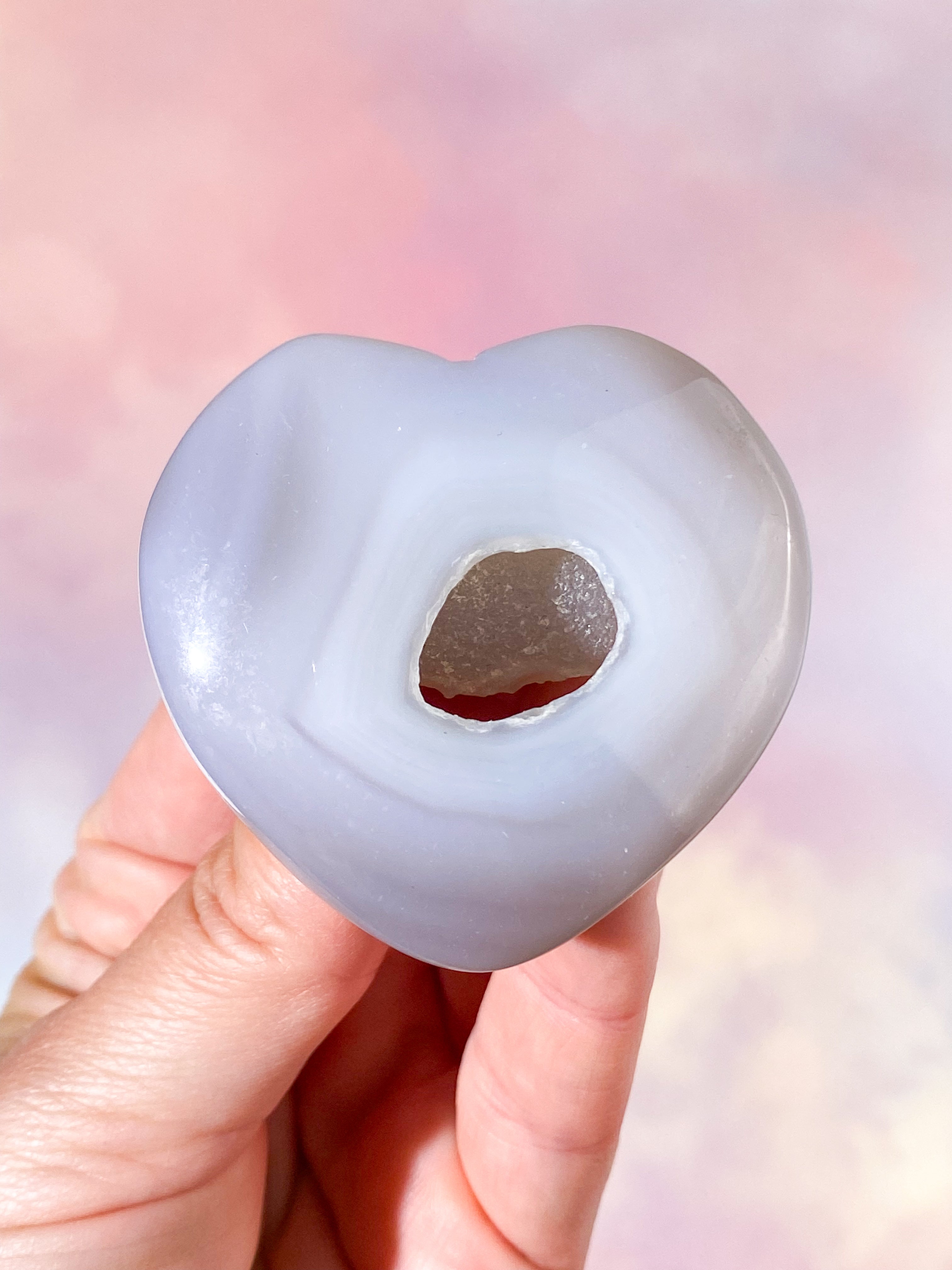 Druzy Agat Hjerte (Nr. 8)