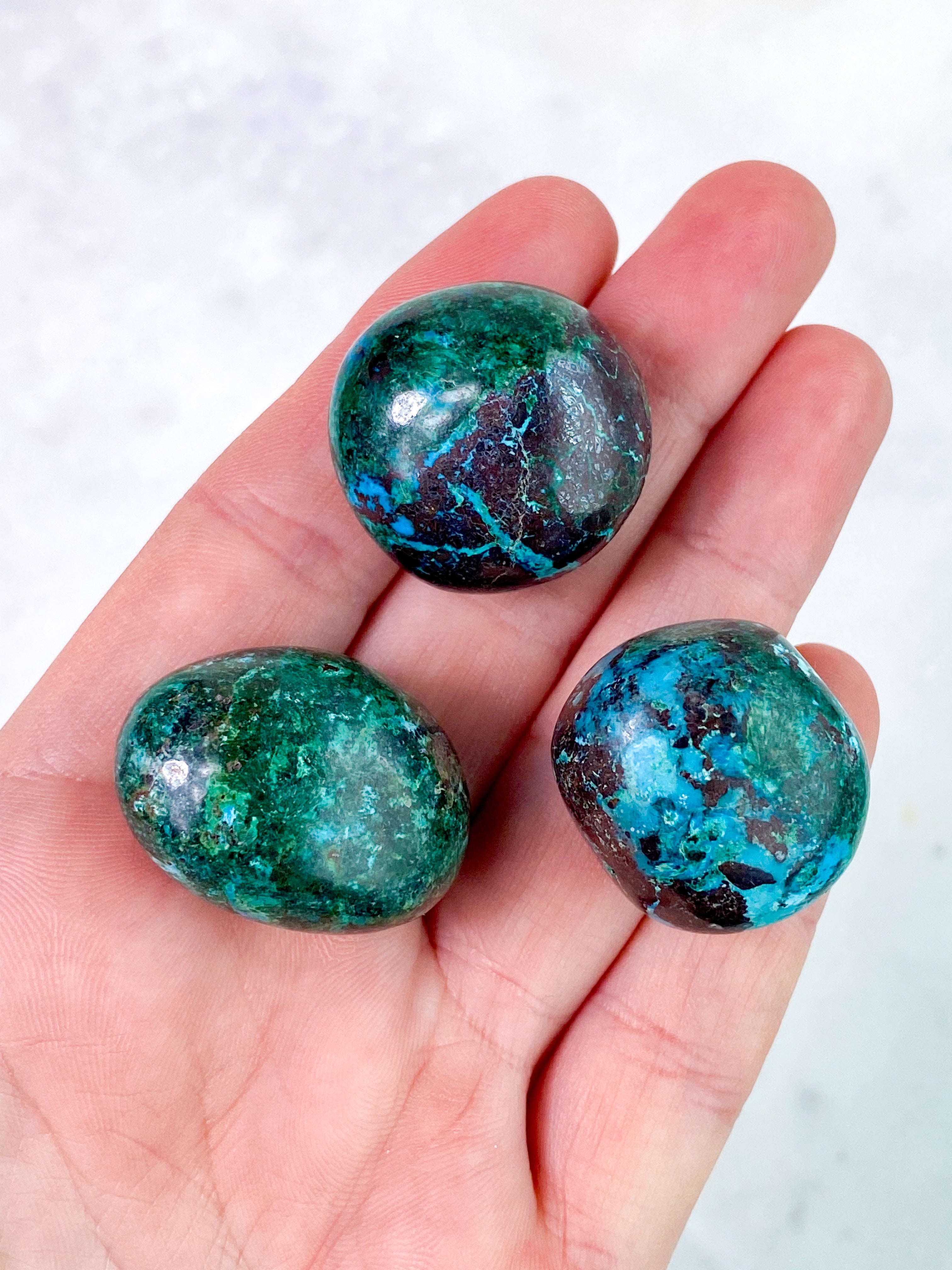 Chrysocolla polerad