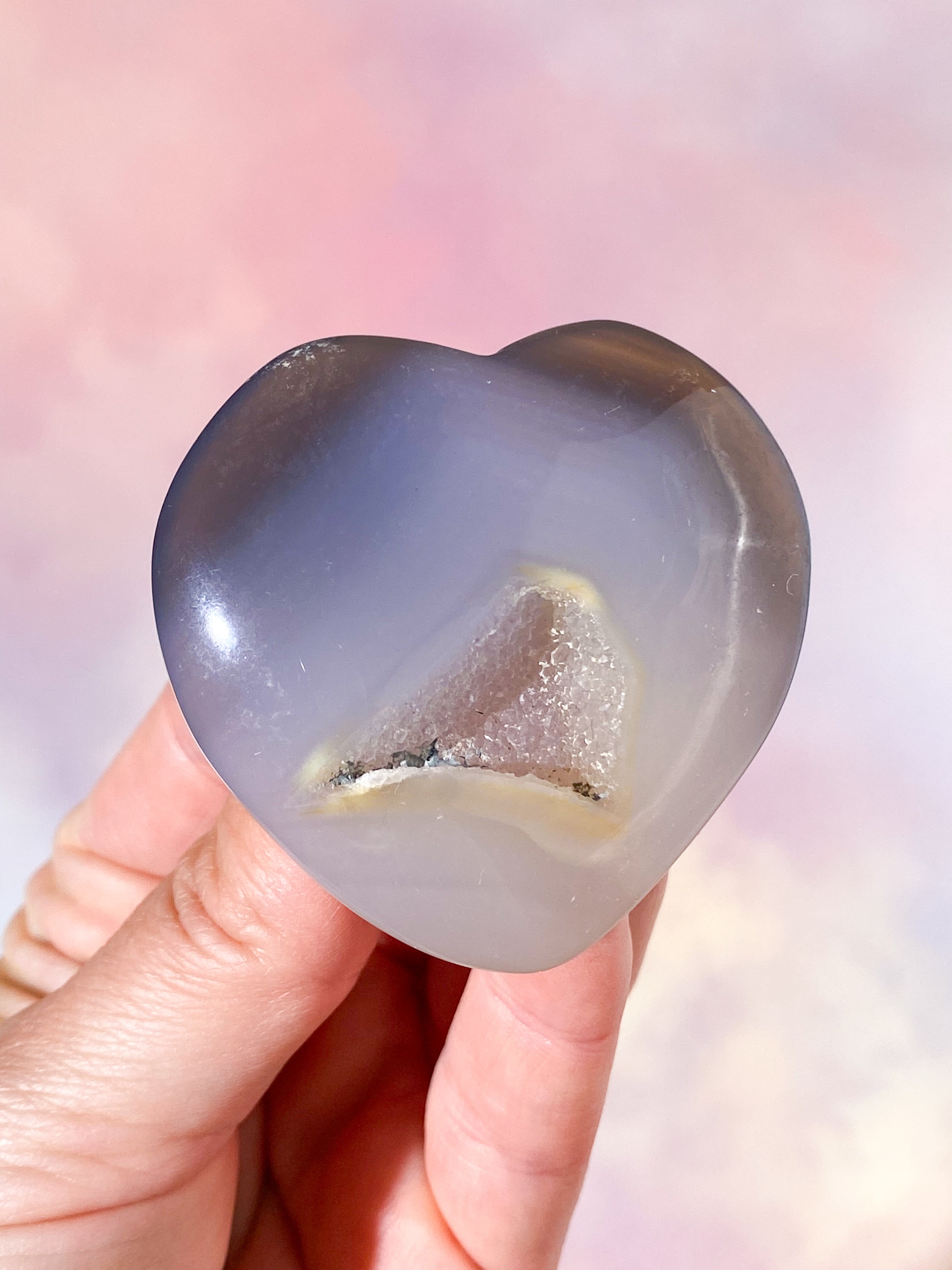 Druzy Agat Hjerte (Nr. 3)