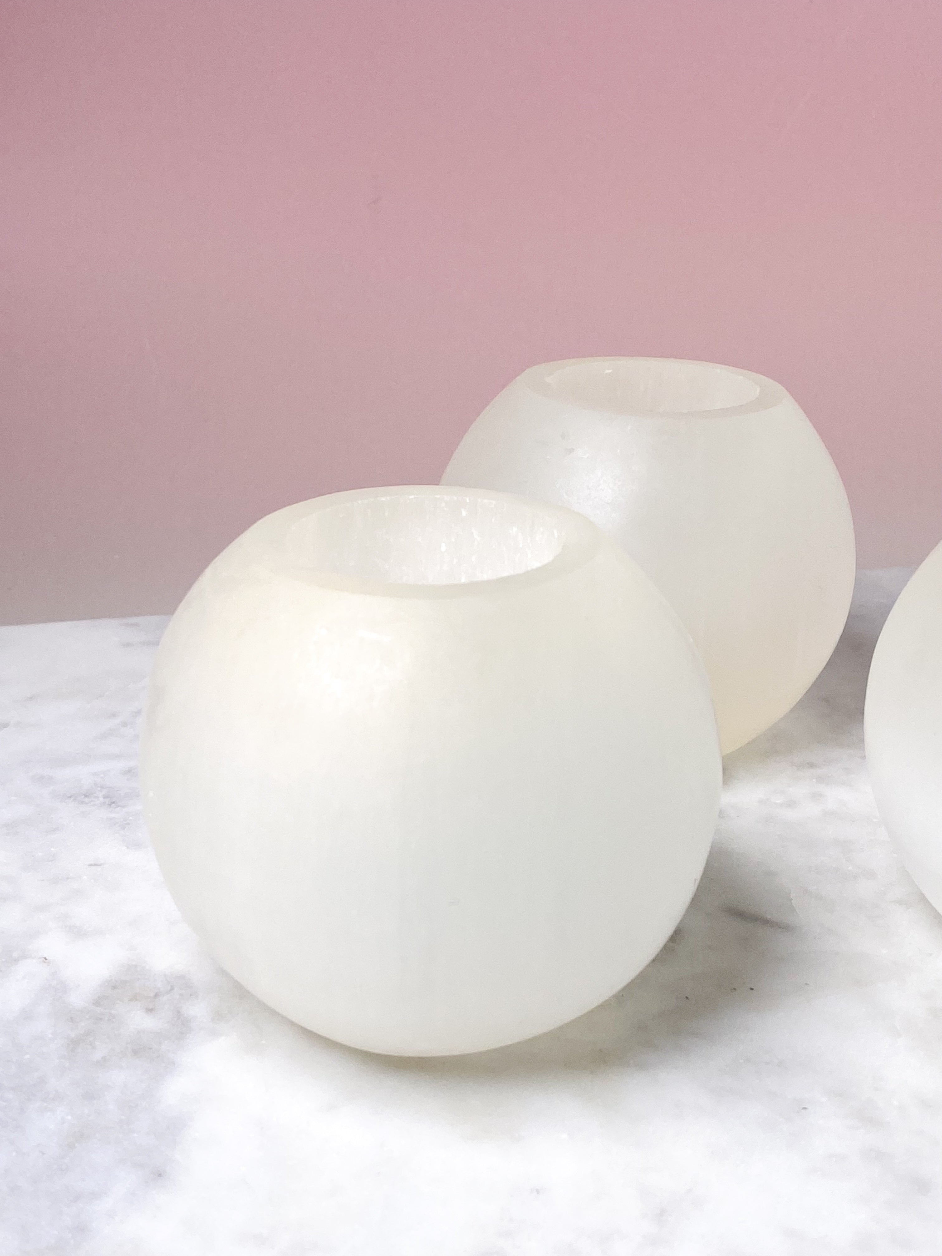 OUTLET - Selenitpolerad värmeljushållare