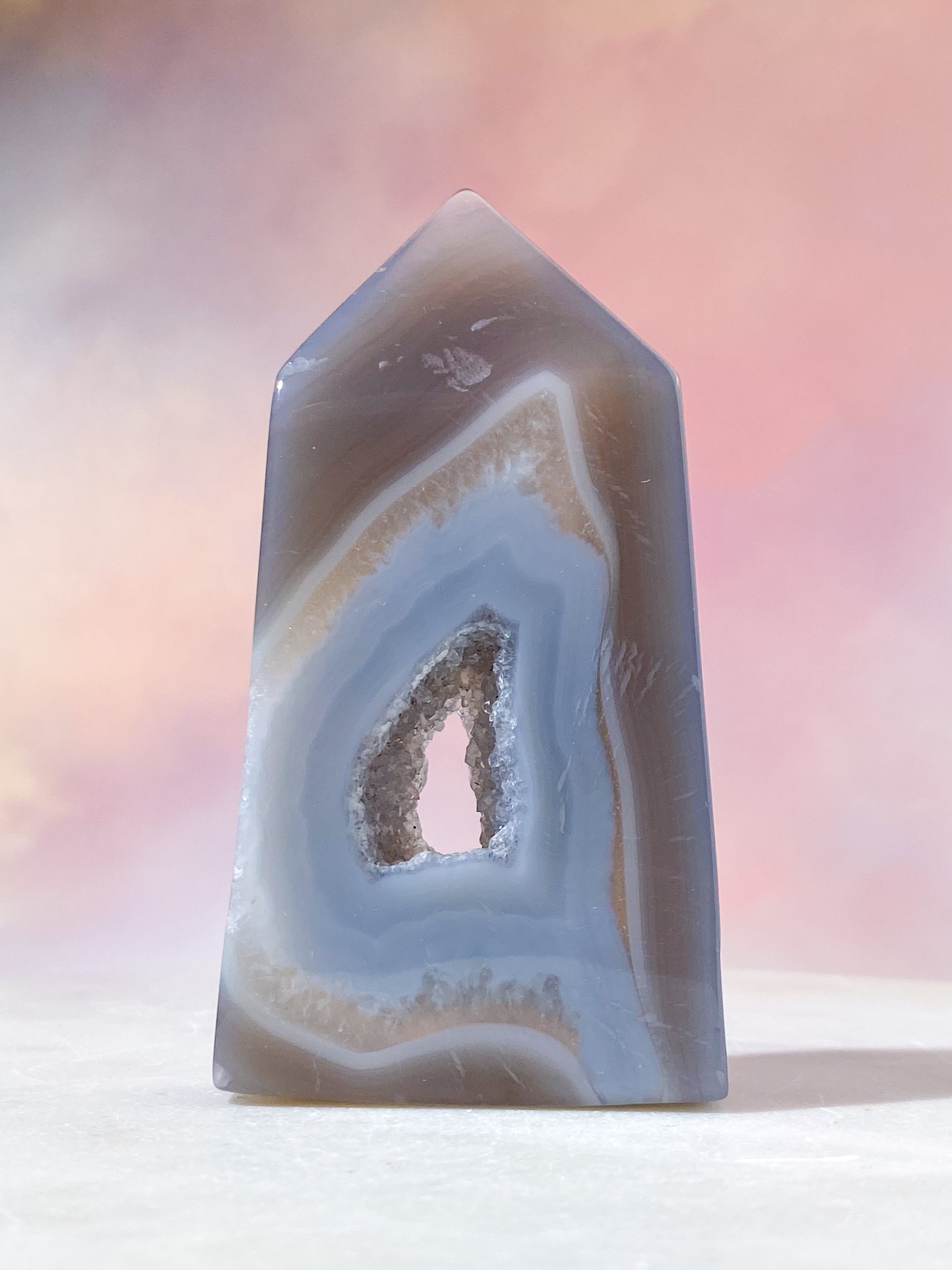 Druzy Agat Polerad Torn (Nr. 6)