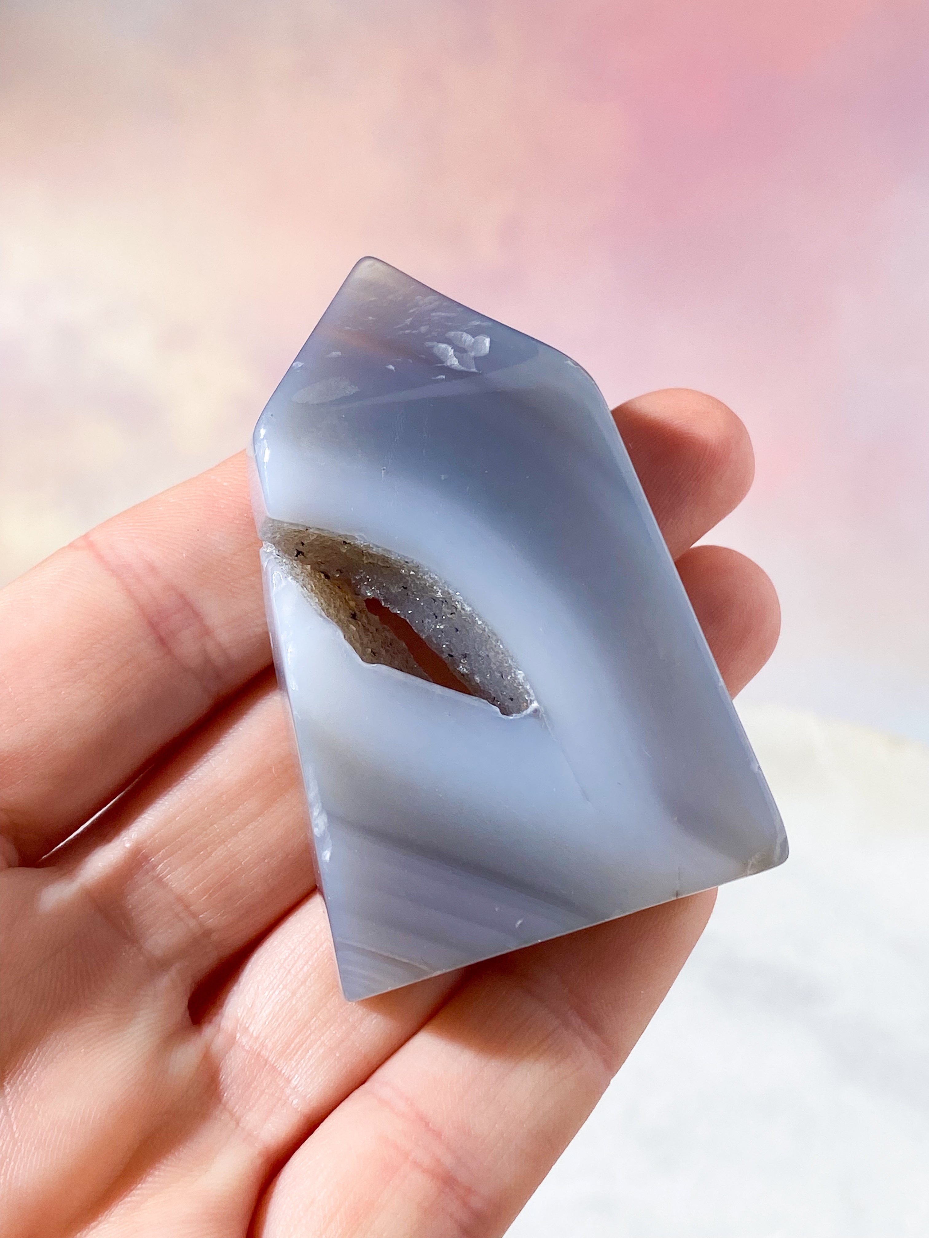 Druzy Agat Polerad Torn (Nr. 8)