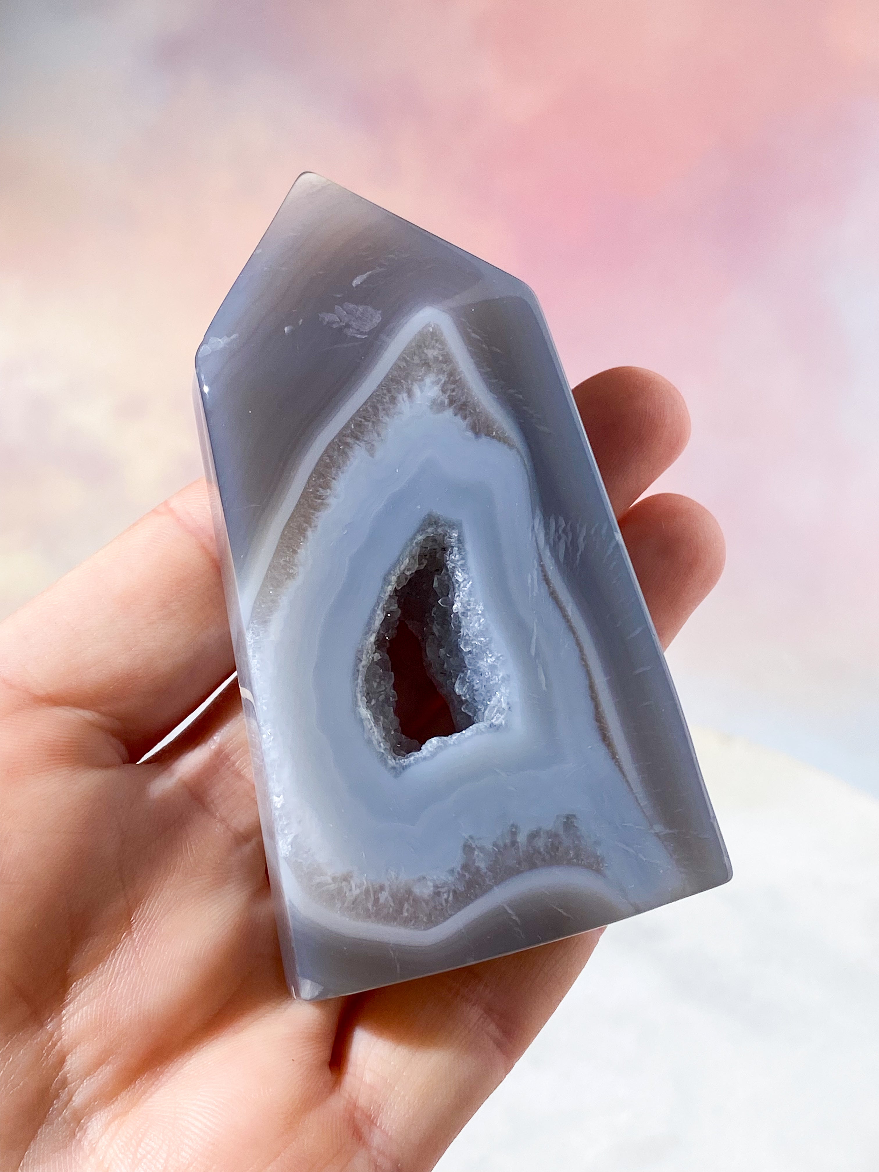 Druzy Agat Polerad Torn (Nr. 6)