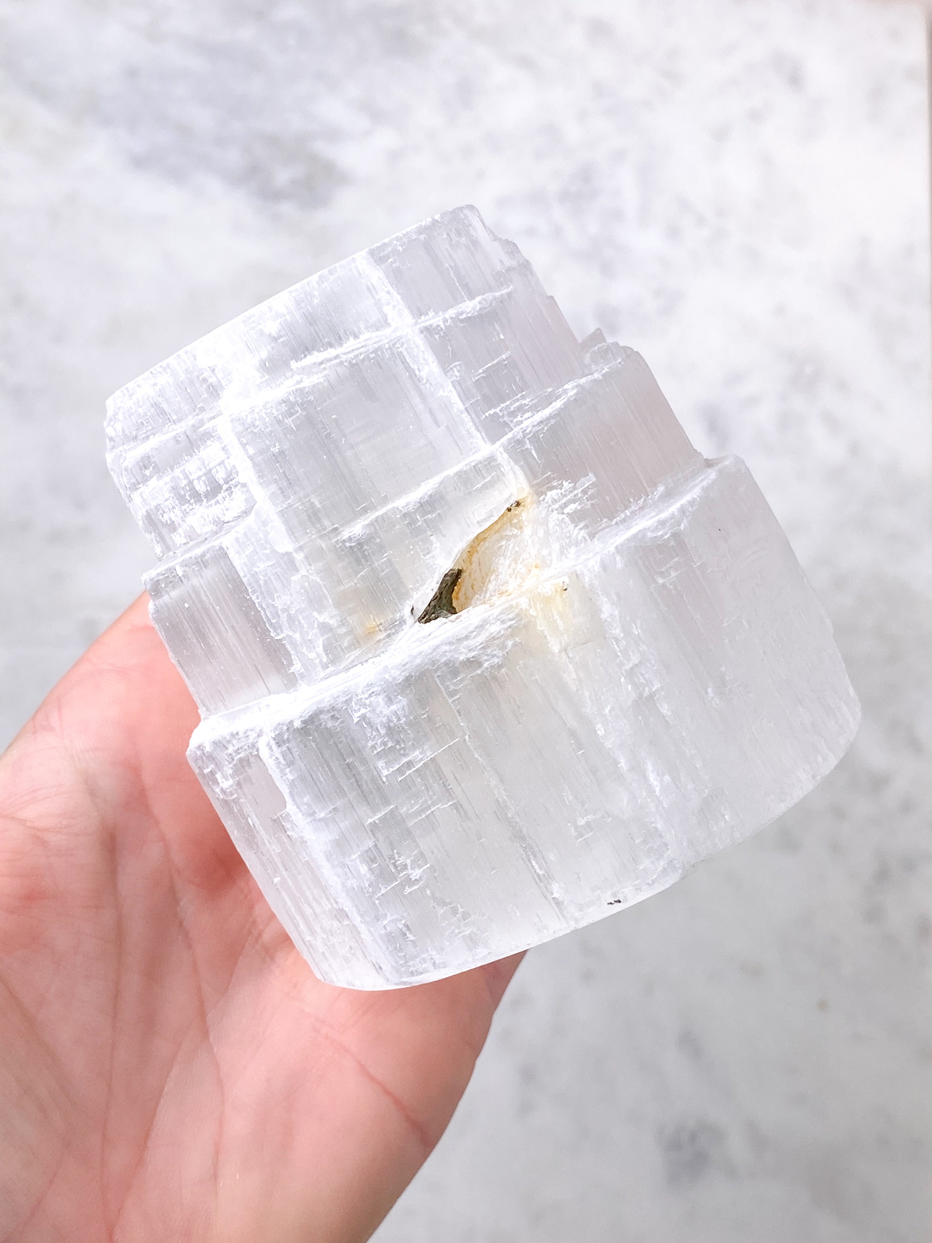 SELENITE RAW FIREFACE HOLDER