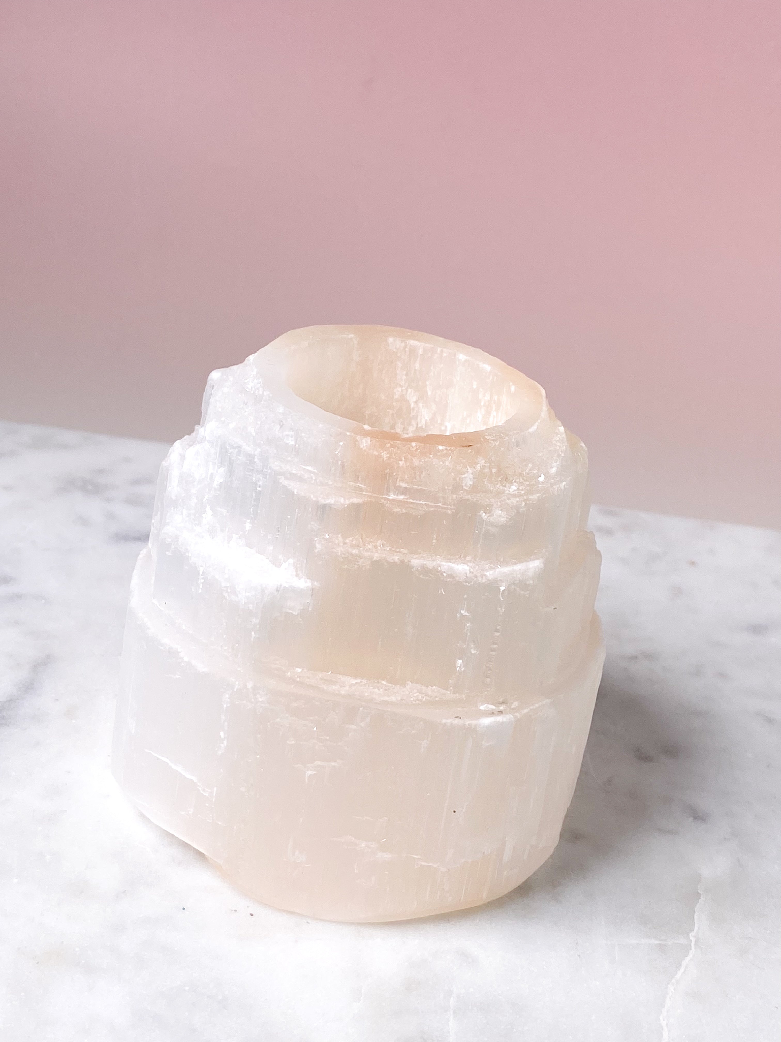 SELENITE RAW FIREFACE HOLDER
