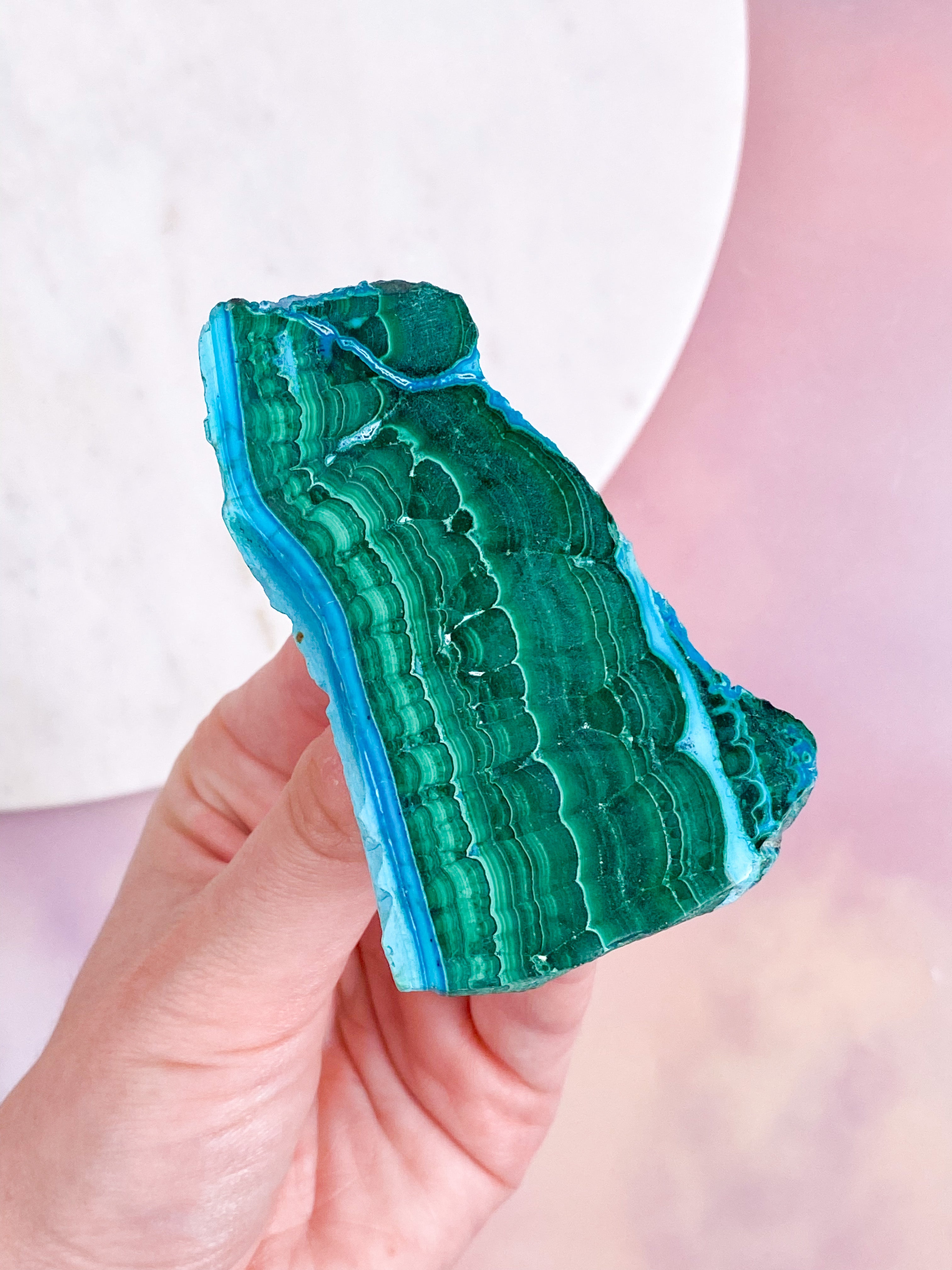 Chrysocolla & Malakit Skive (Nr. 10)