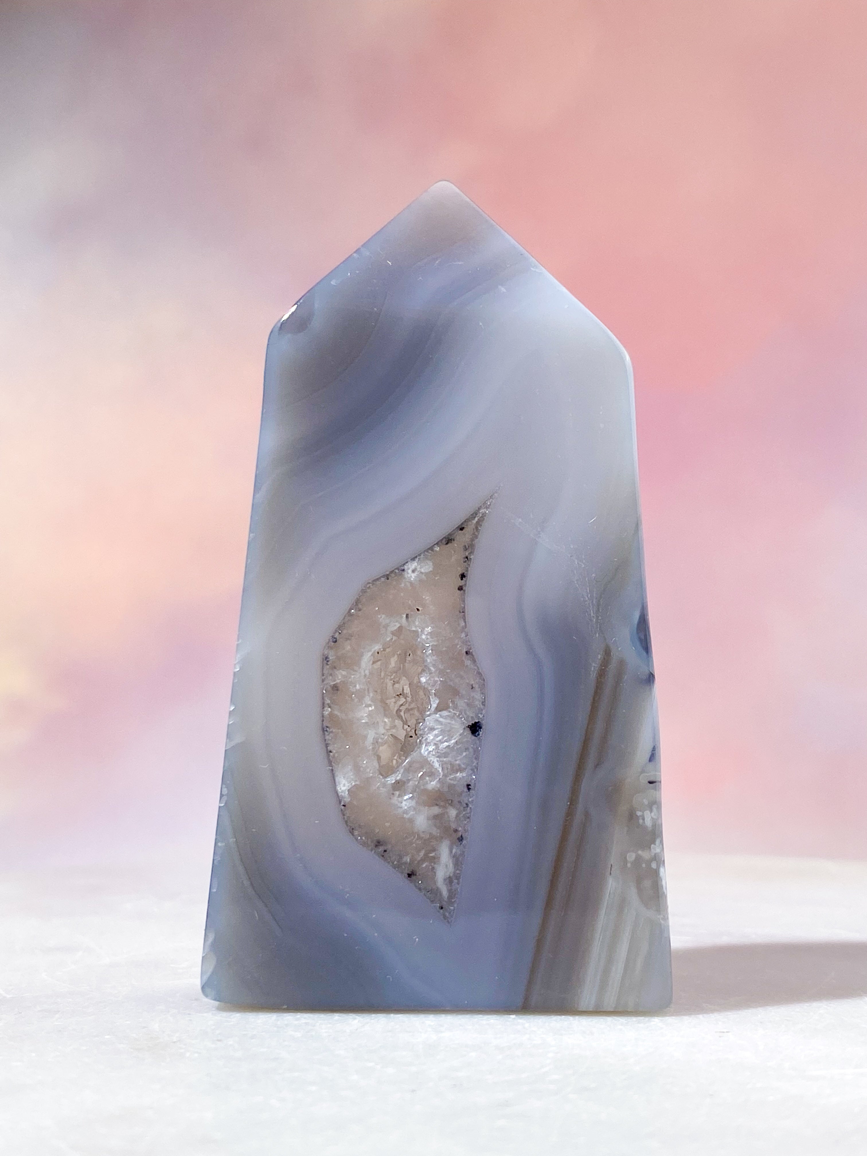 Druzy Agat Polerad Torn (Nr. 3)