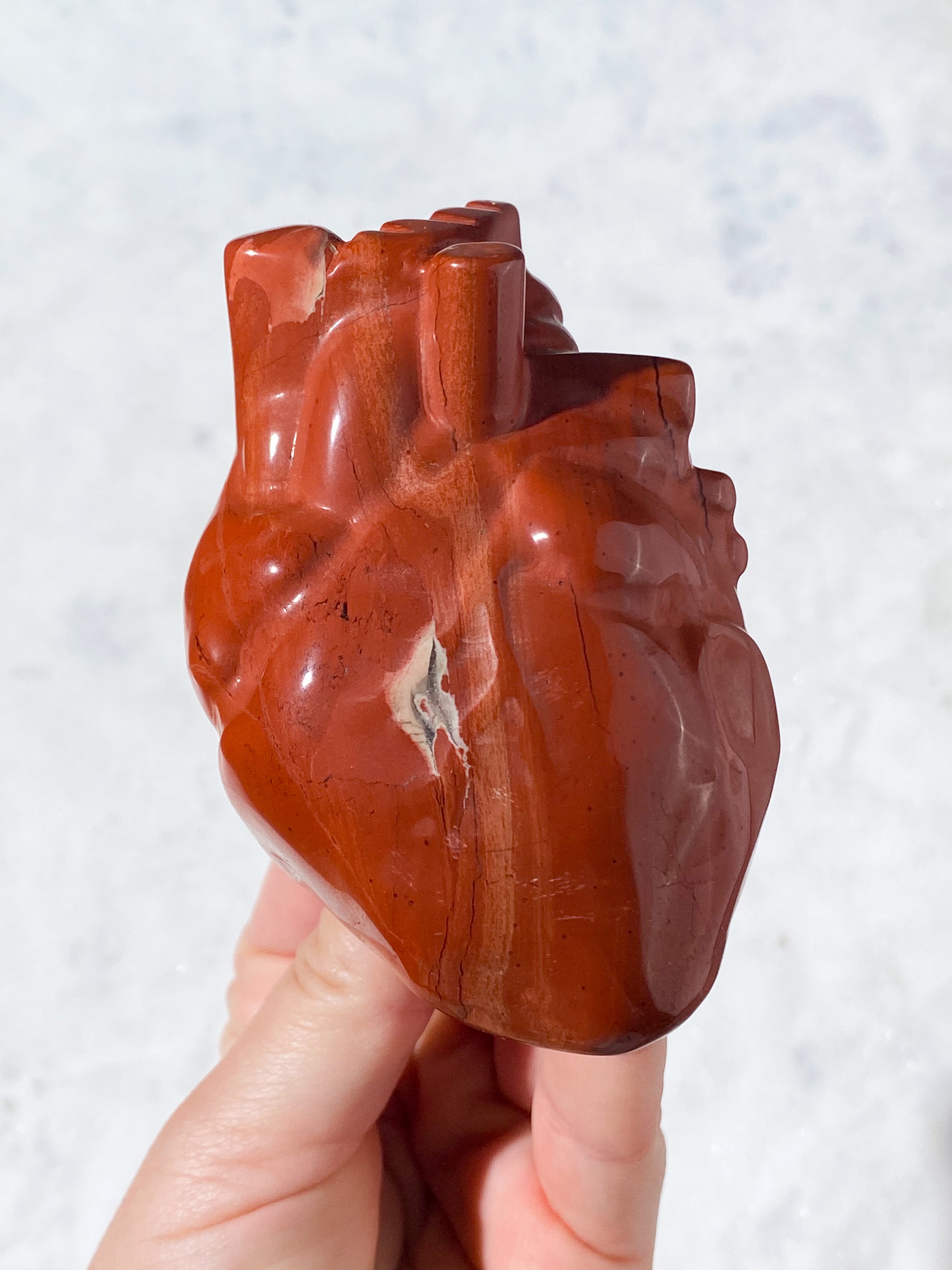 Rød Jaspis Anatomisk Hjerte (Nr. 1)