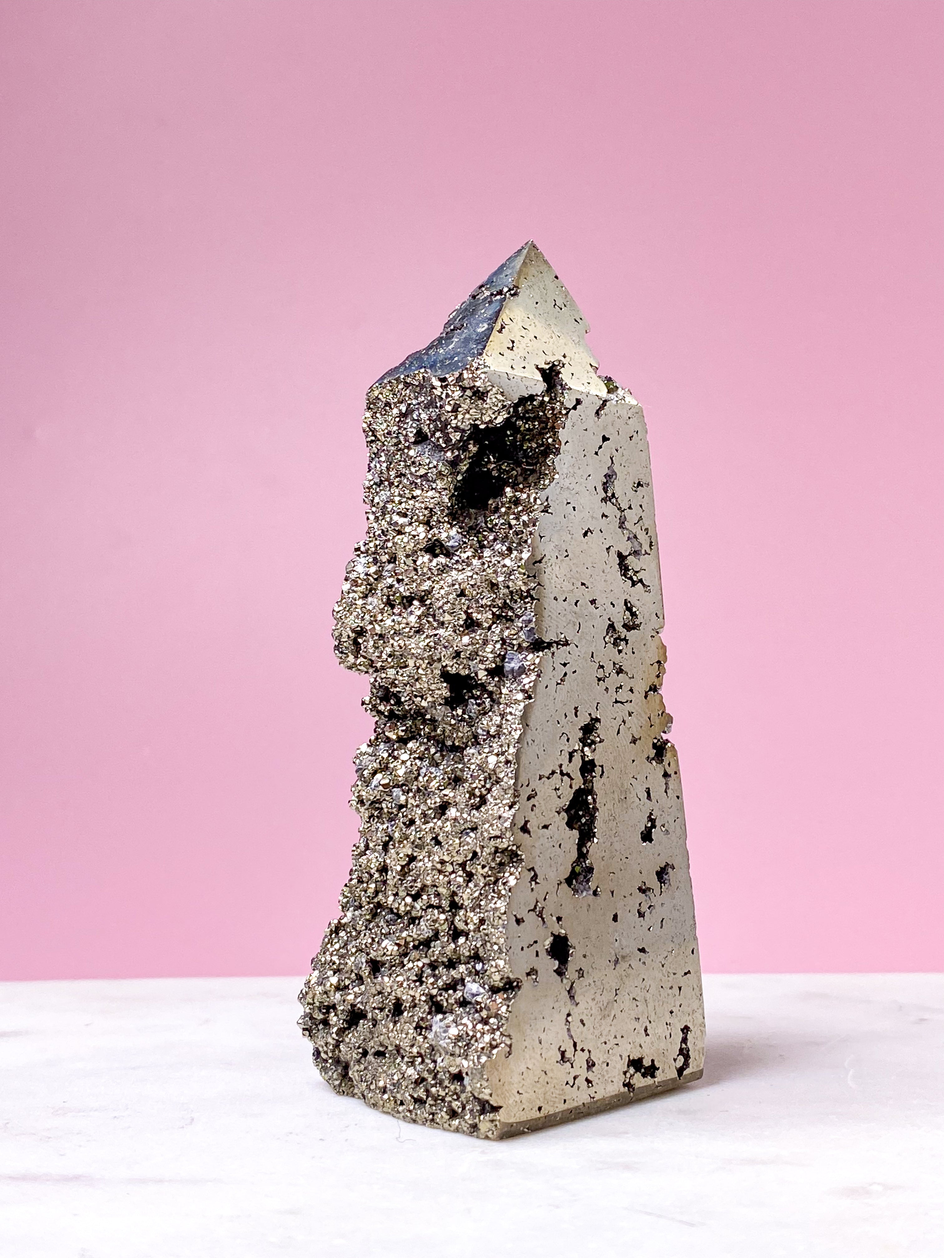 Druzy Pyrit Tårn (Nr. 17)