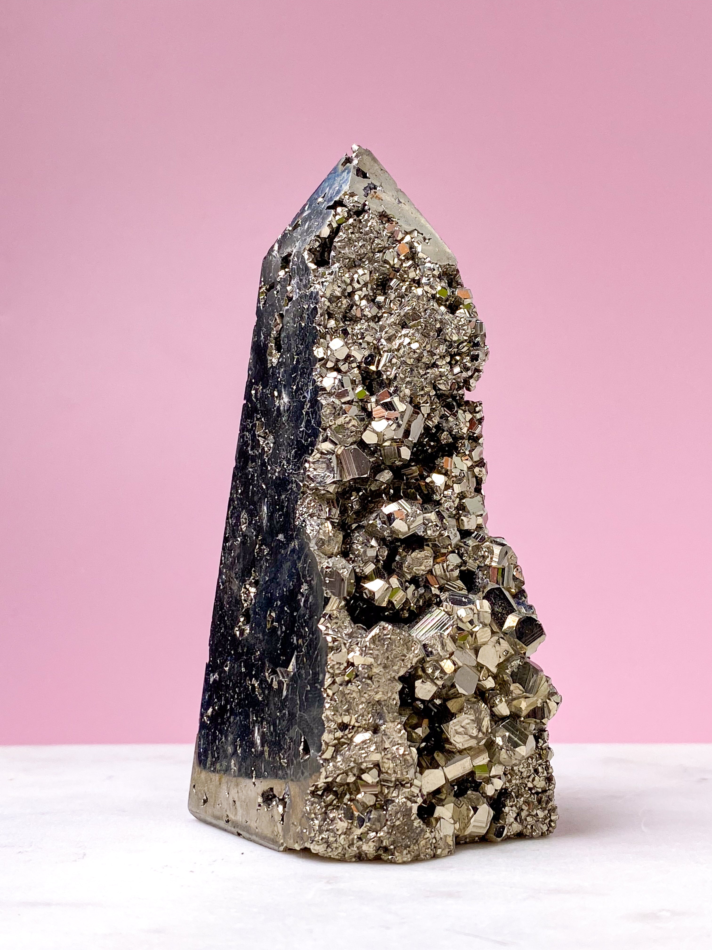Druzy Pyrit Tårn (Nr. 19)