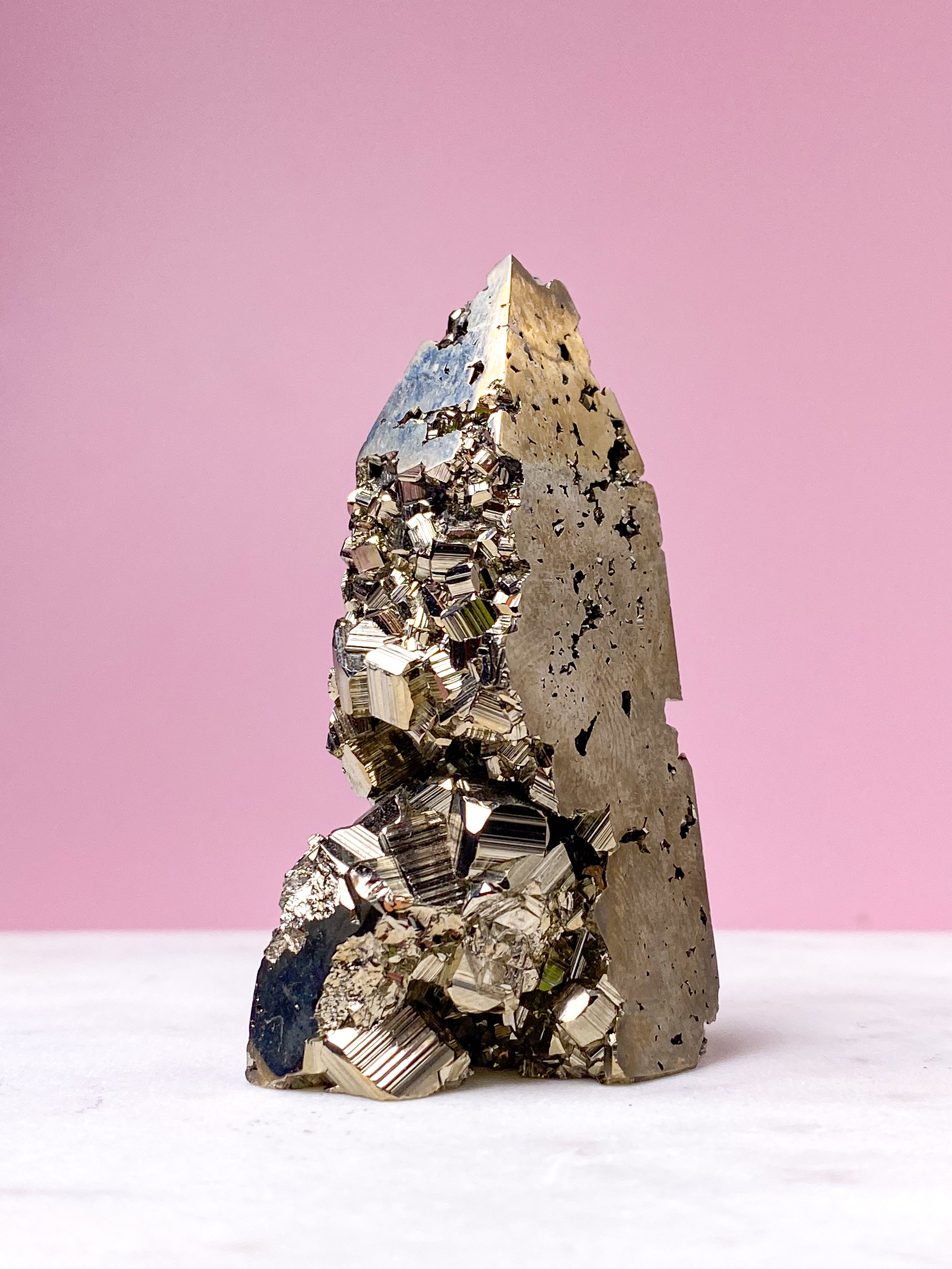 Druzy Pyrit Tårn (Nr. 20)