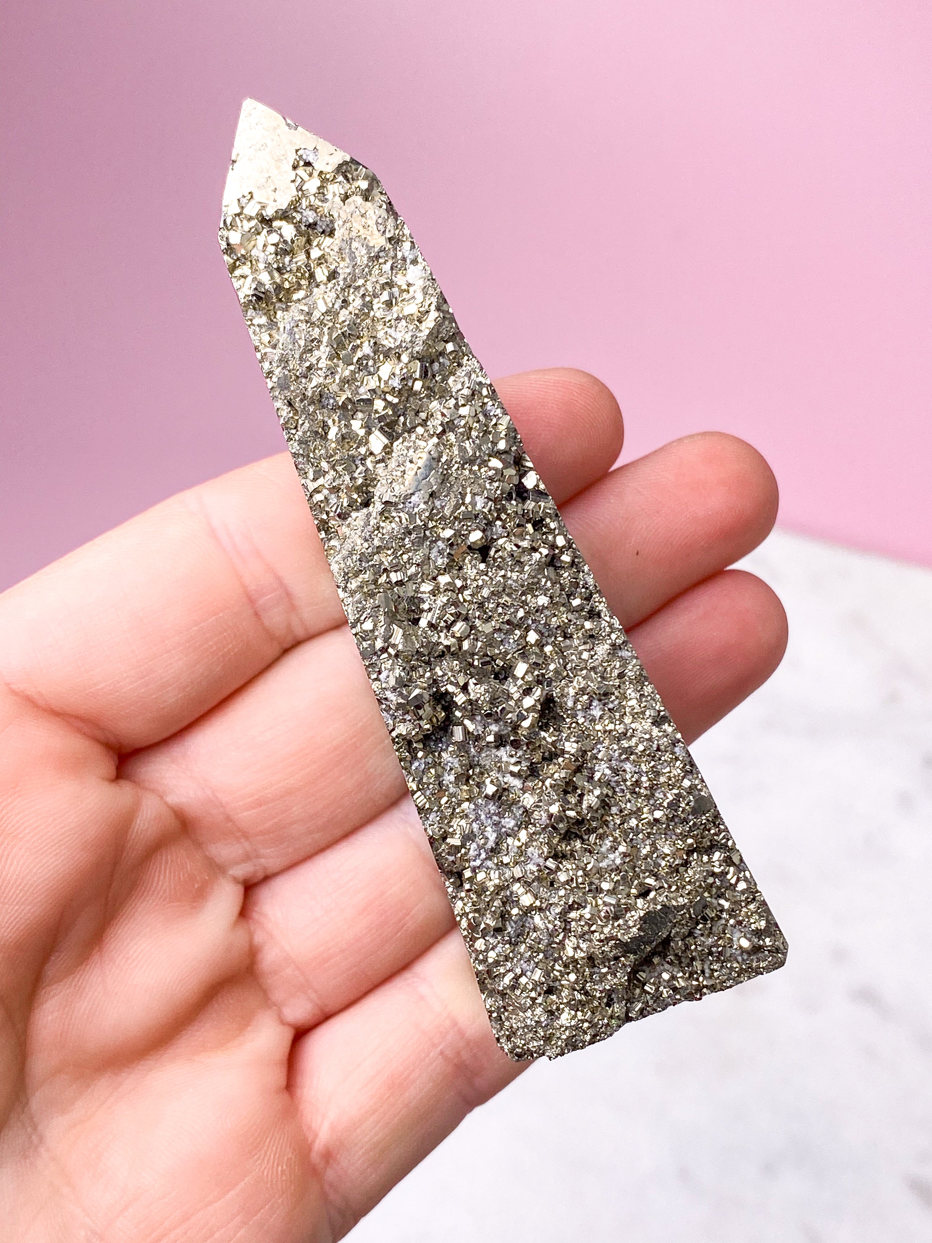 Druzy Pyrit Tårn (Nr. 21)