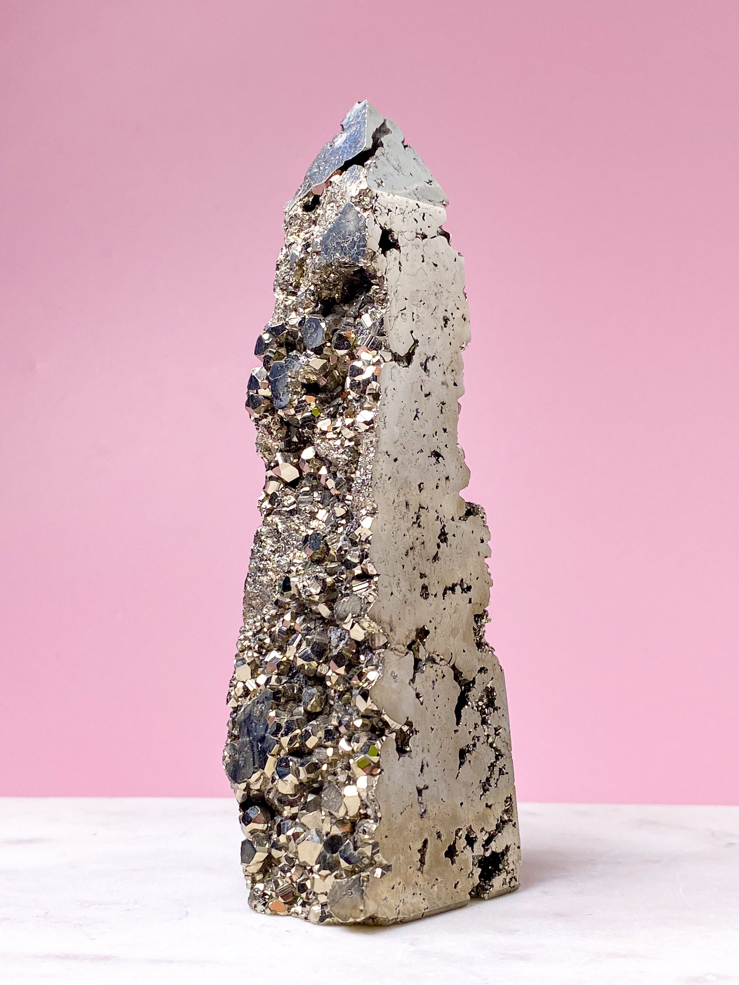Druzy Pyrit Tårn (Nr. 24)