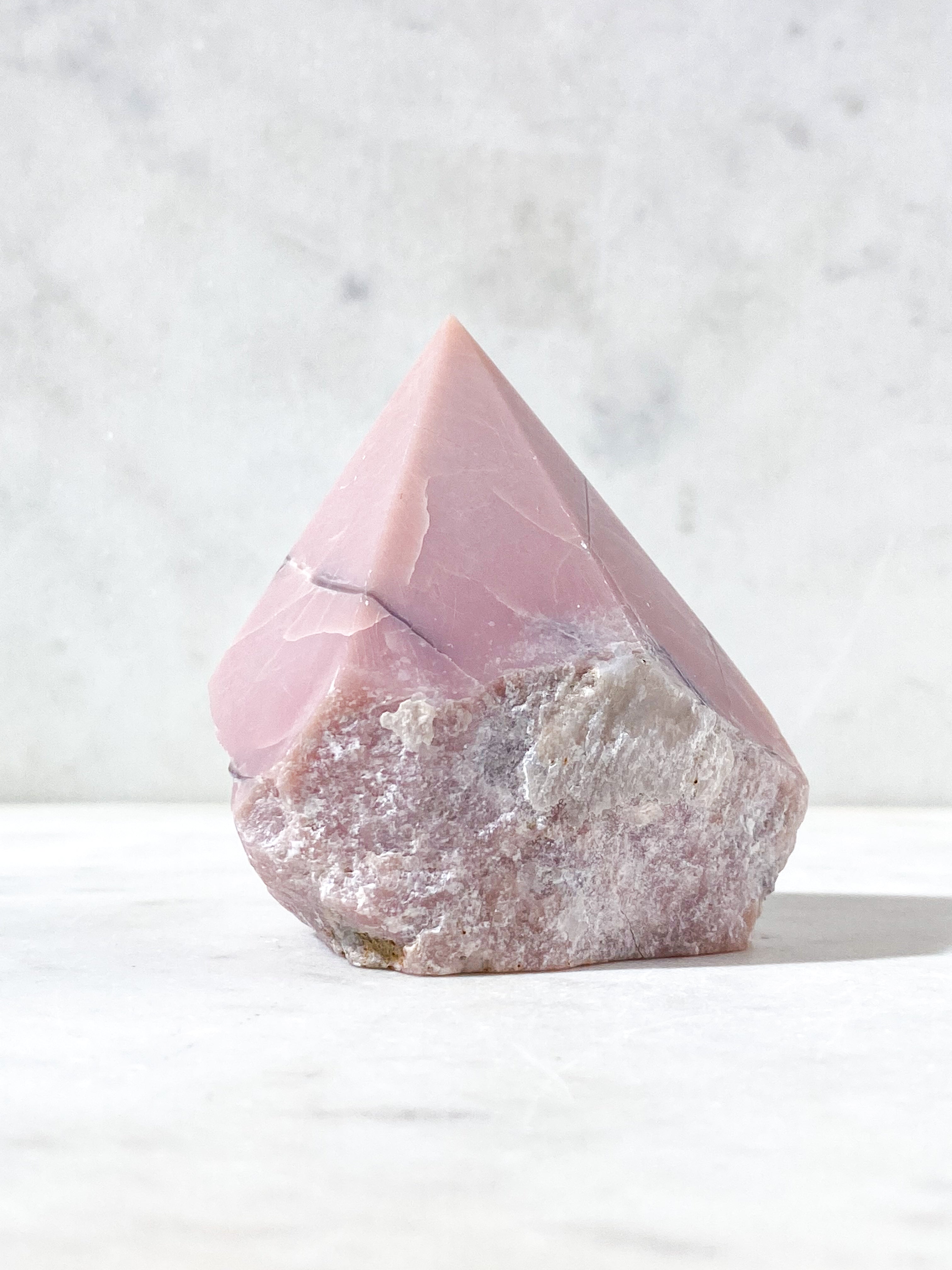 Pink Opal Med Semipoleret Spids (Nr. 1)