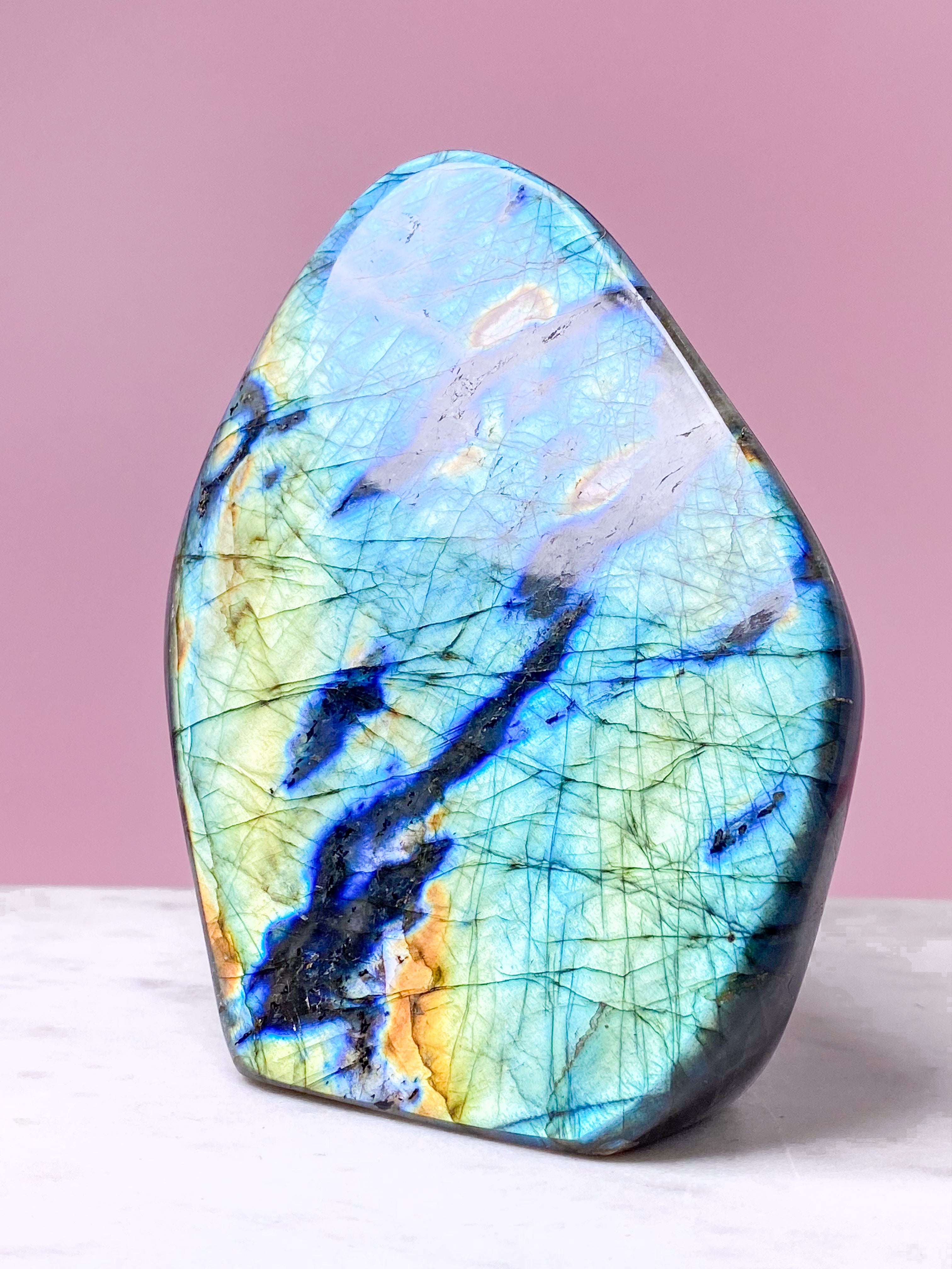 Guld labradorite hjärta