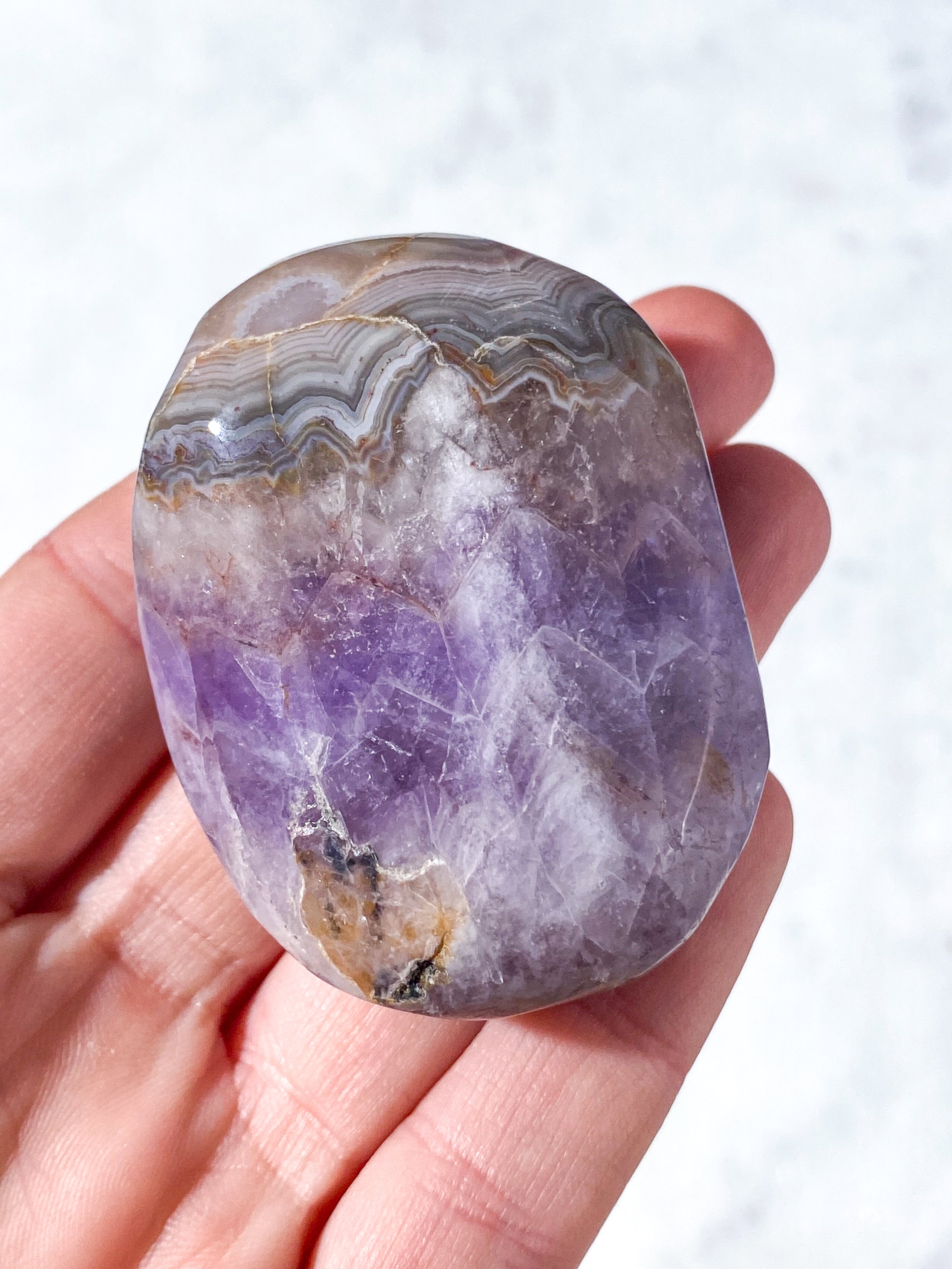 Mexico Agat & Ametyst Palmstone (Nr. 4)