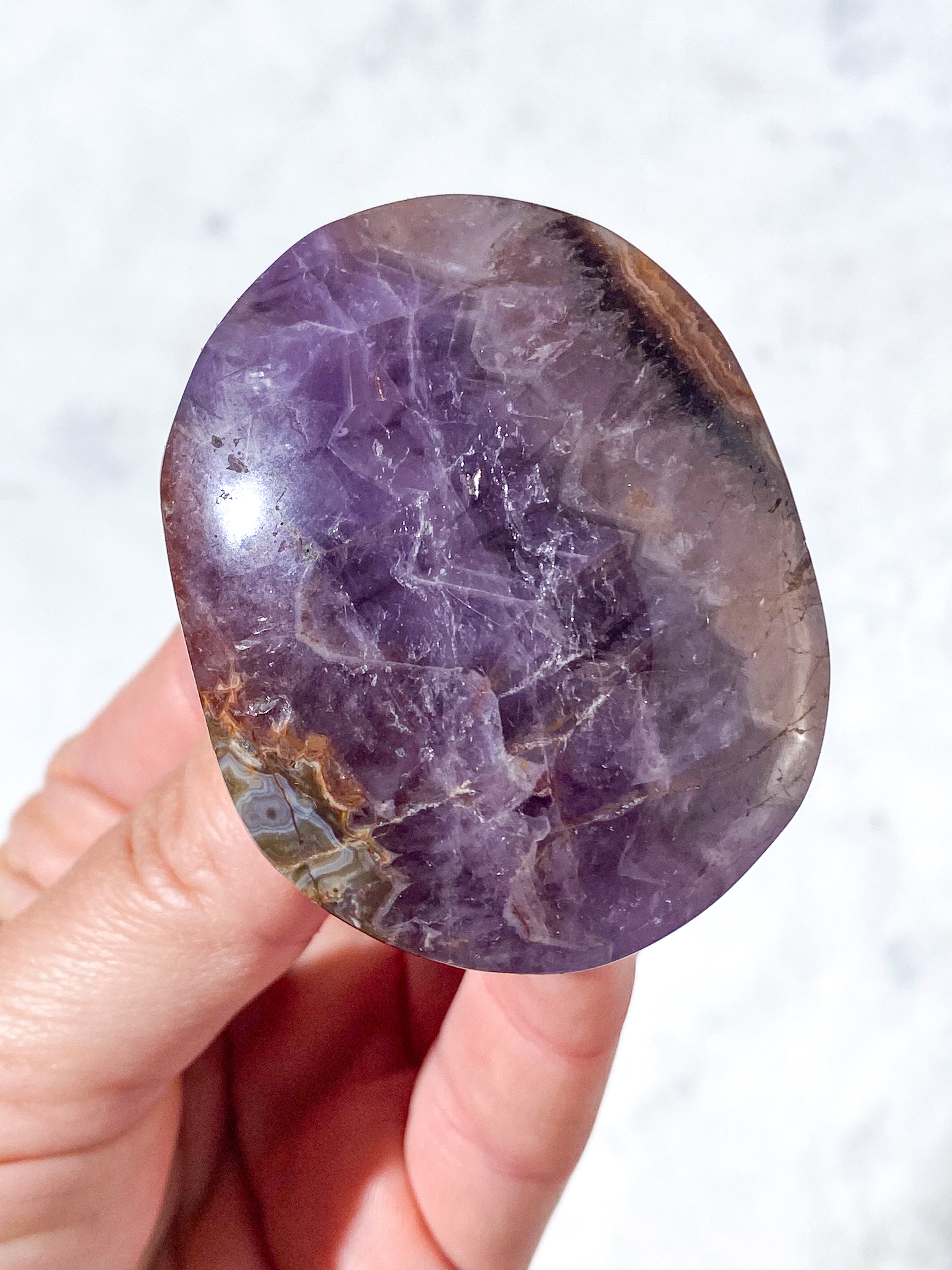 Mexico Agat & Ametyst Palmstone (Nr. 5)