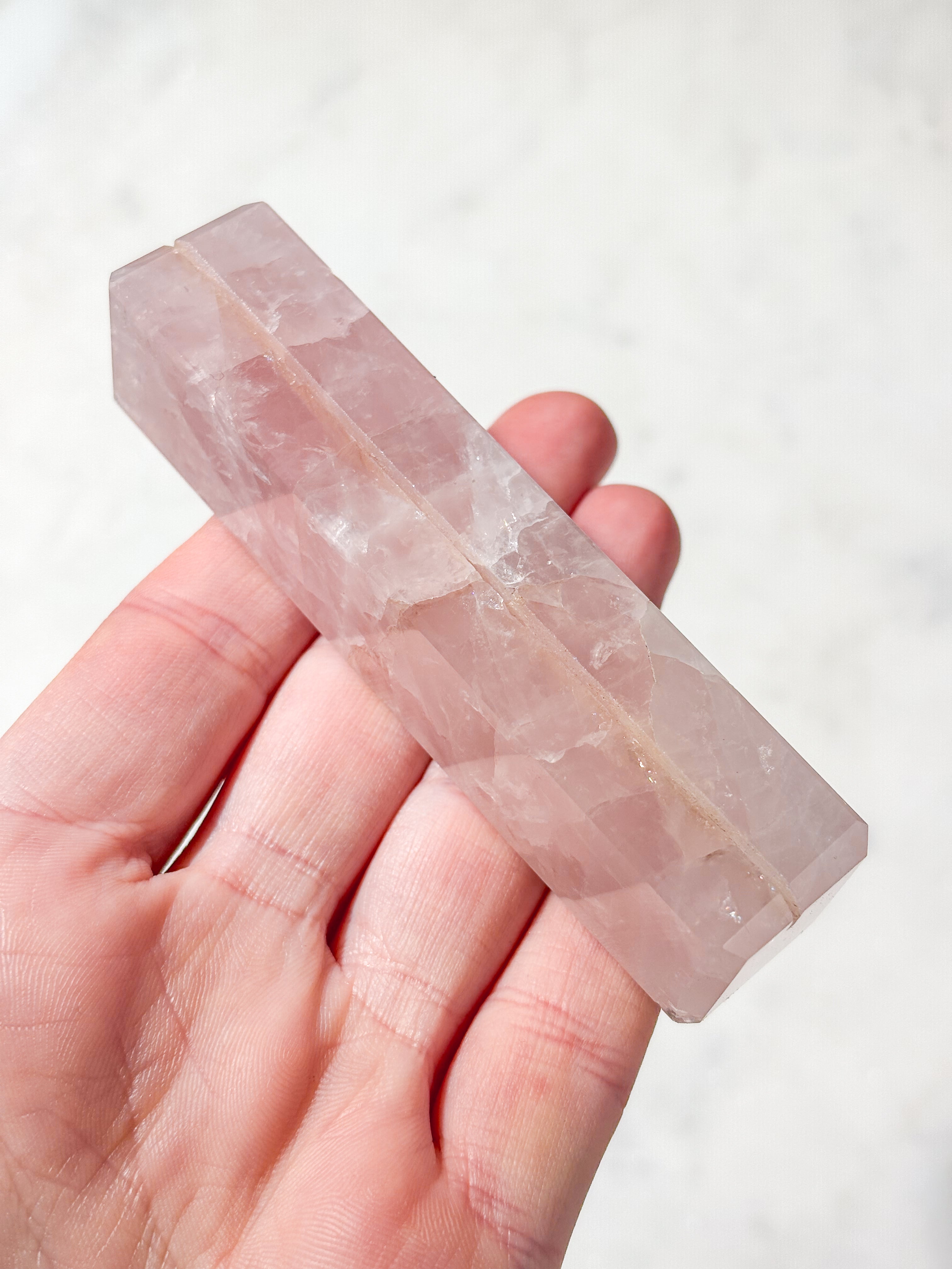 Korthållare i rosenkvarts 