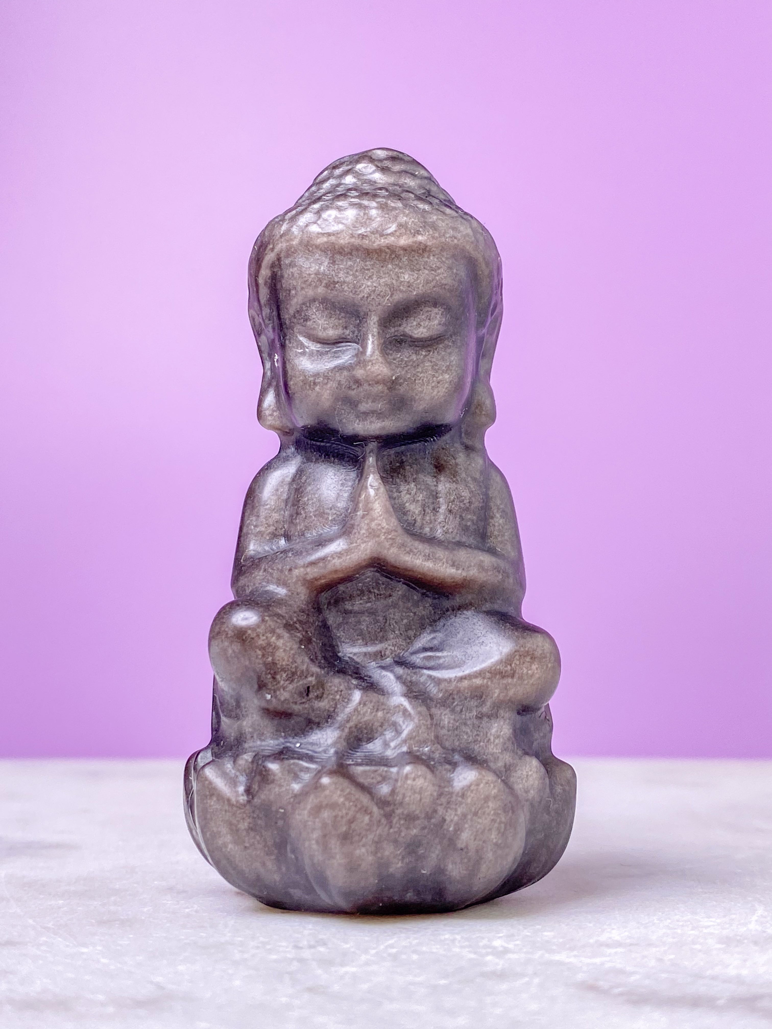 Sølv Obsidian Buddha