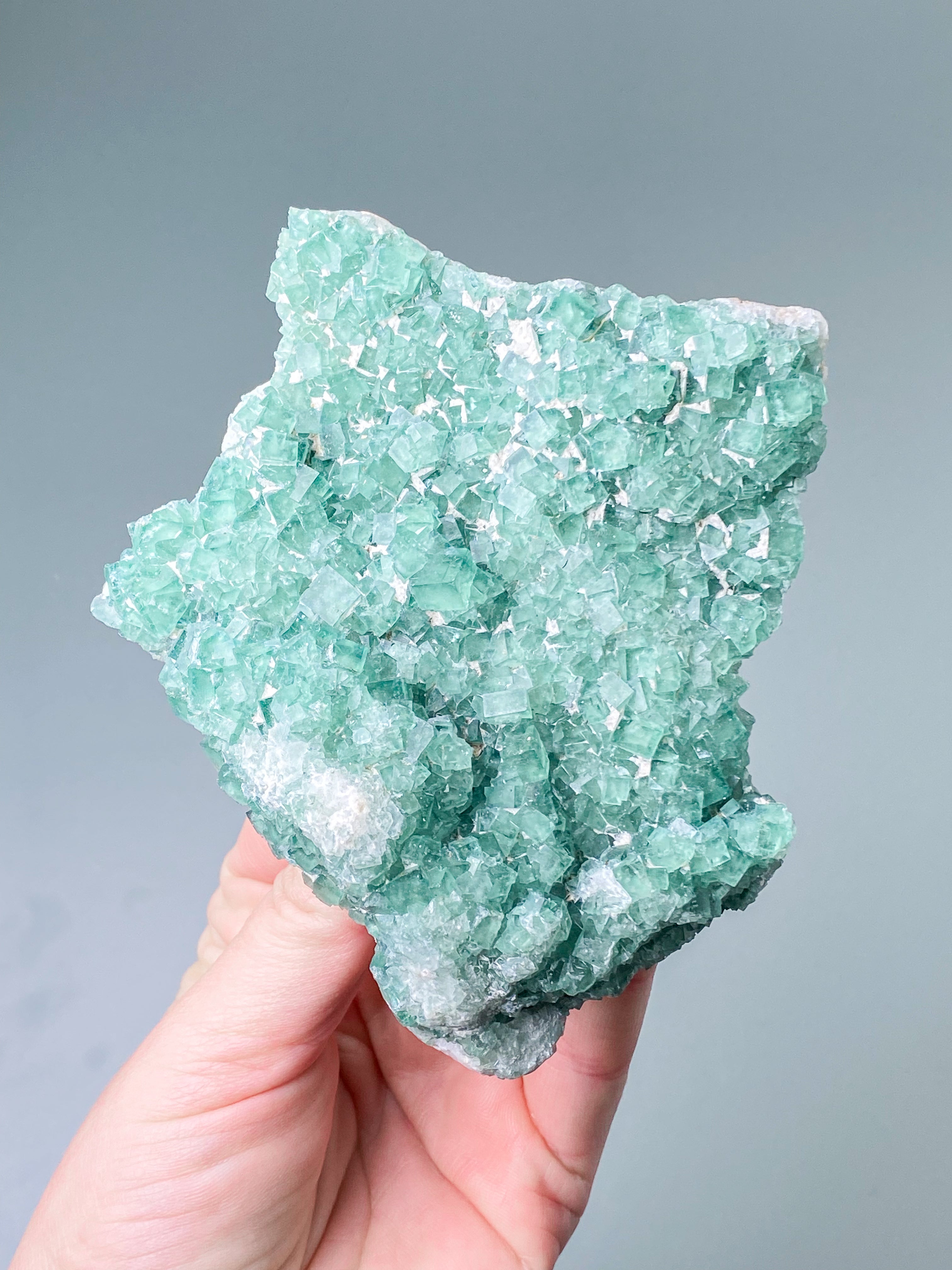 Grönt fluoritkluster (nr 2)