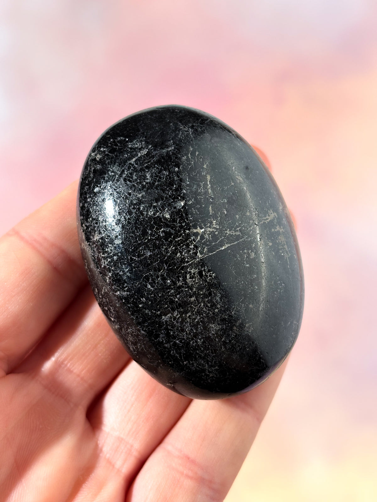 Svart Turmalin Palmstone (Nr. 4)