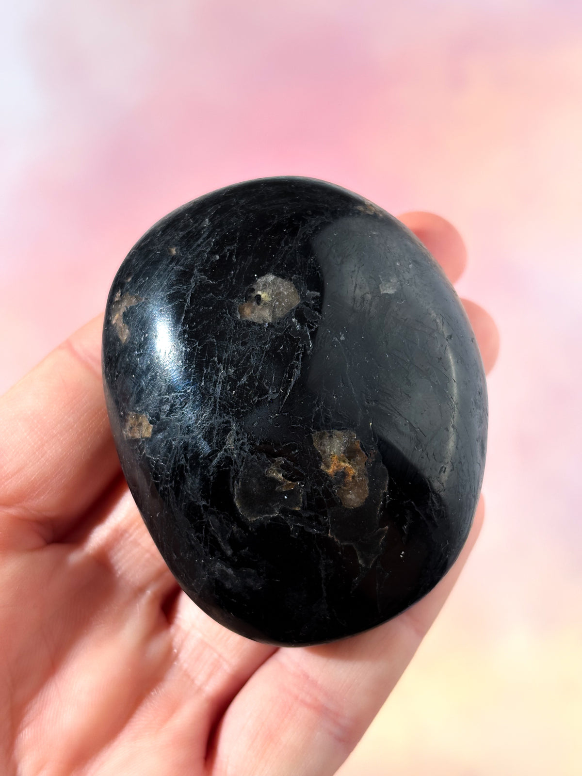 Svart Turmalin Palmstone (Nr. 5)