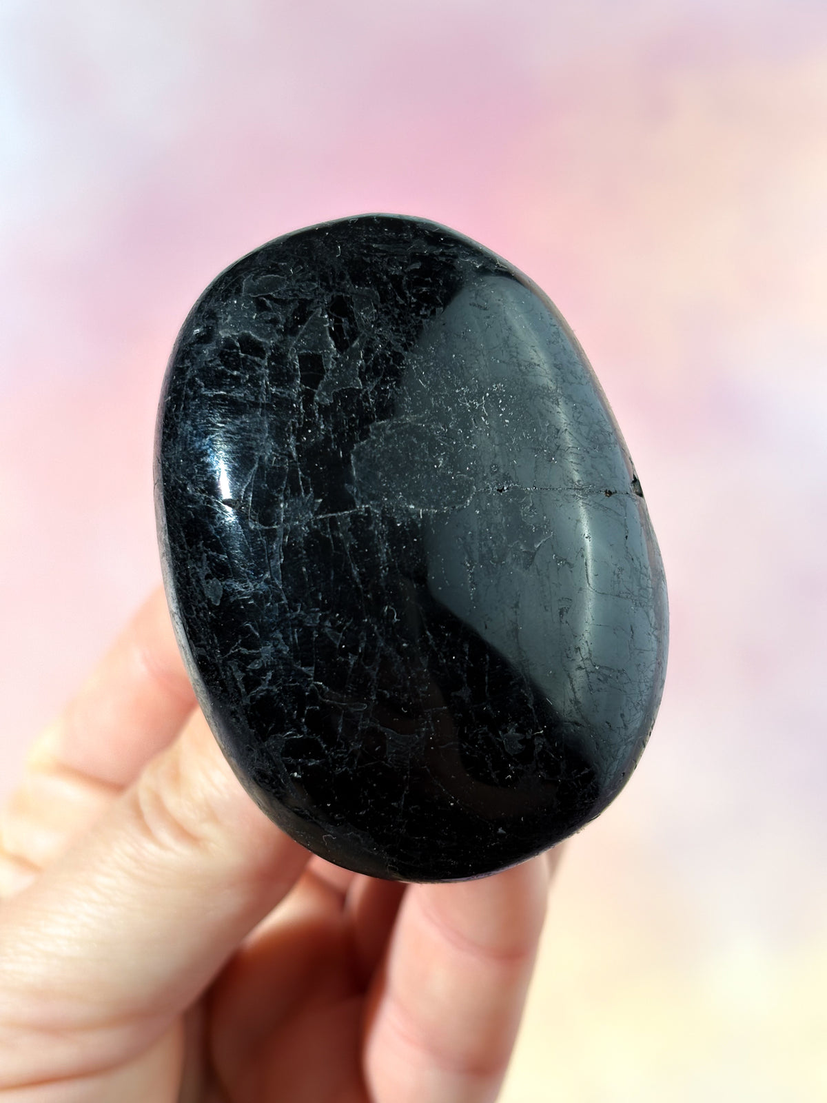 Svart Turmalin Palmstone (Nr. 6)