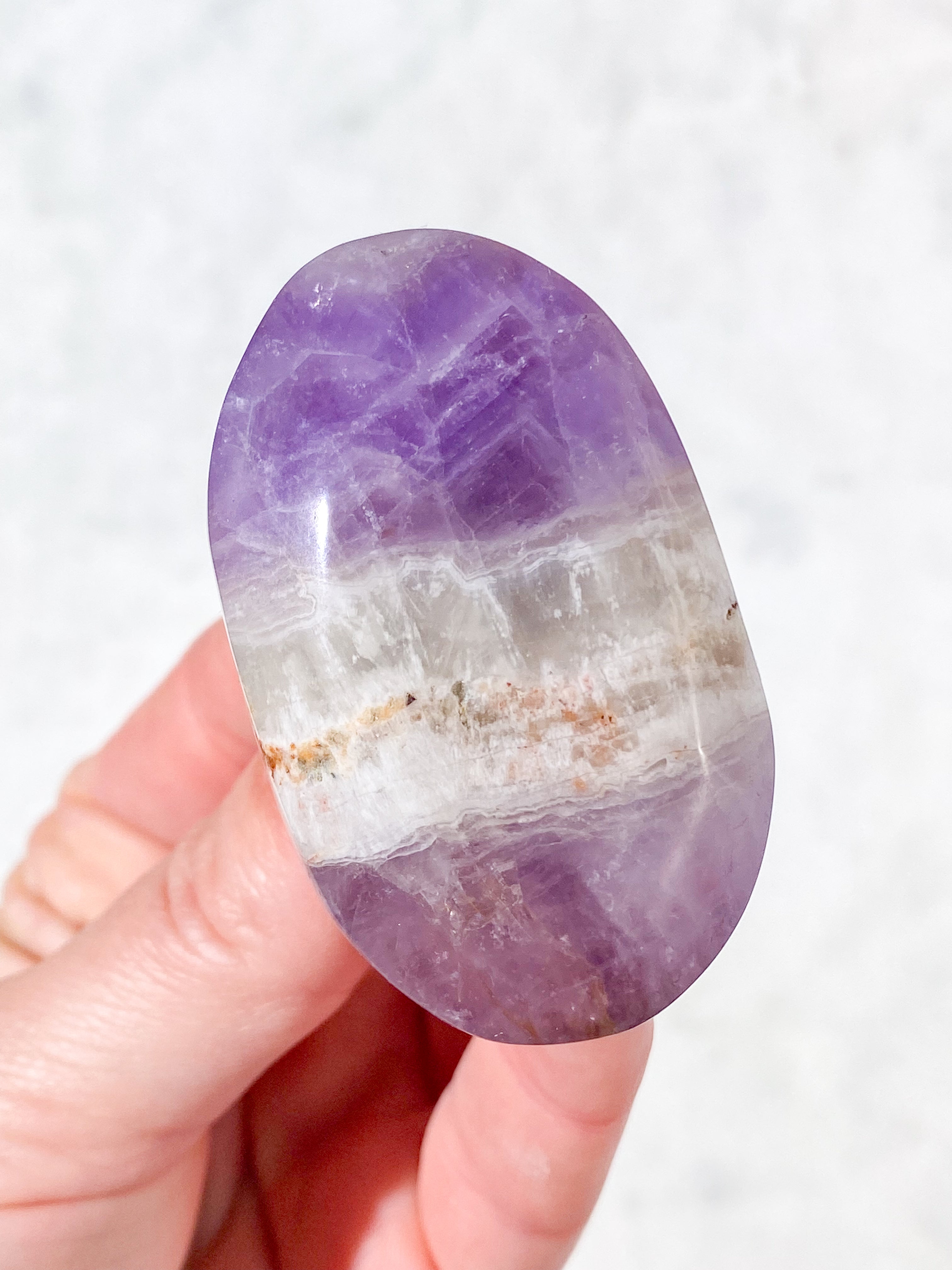 Mexico Agate &amp; Ametist Palmstone (nr 6)