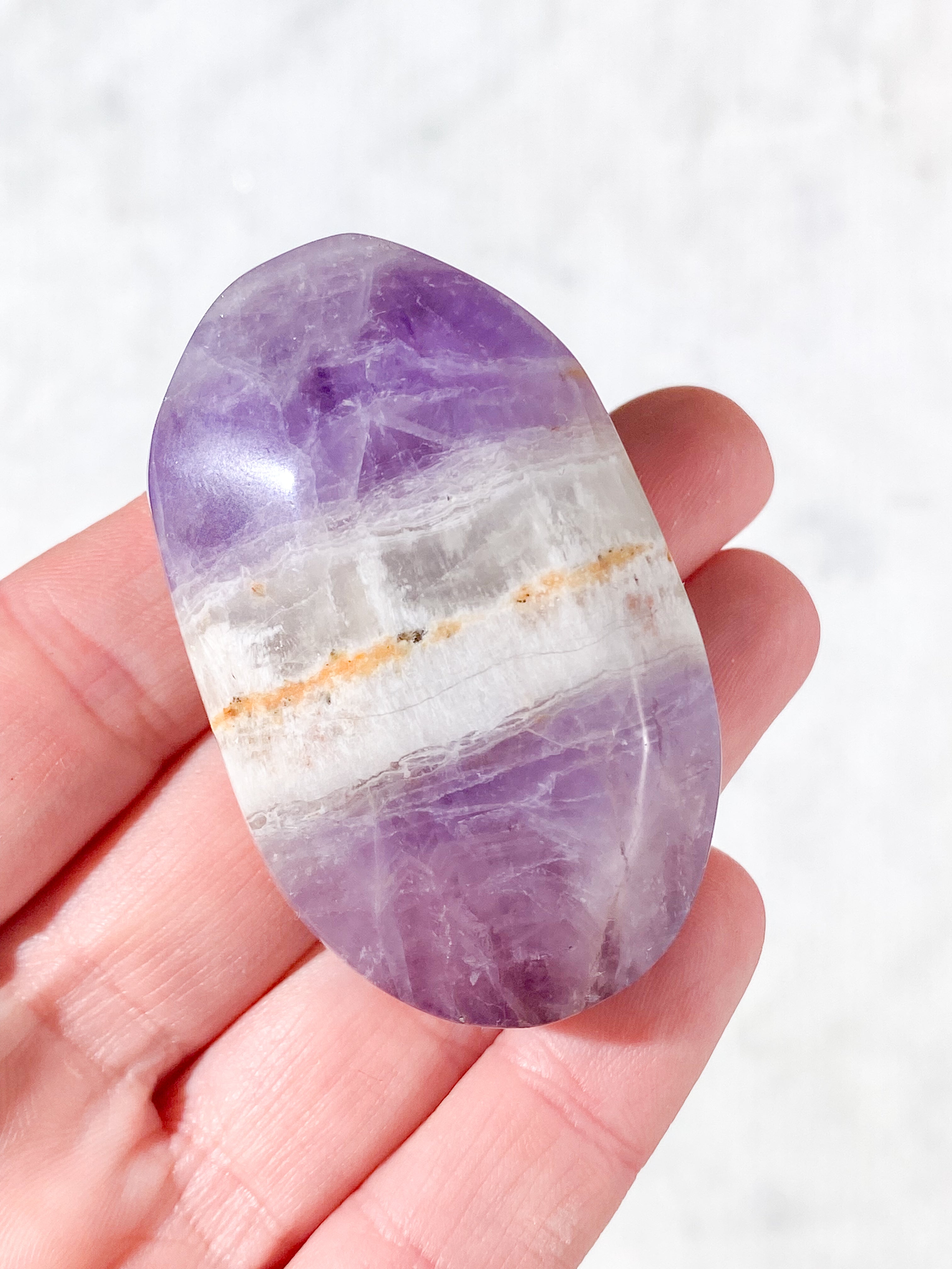 Mexico Agate &amp; Ametist Palmstone (nr 6)