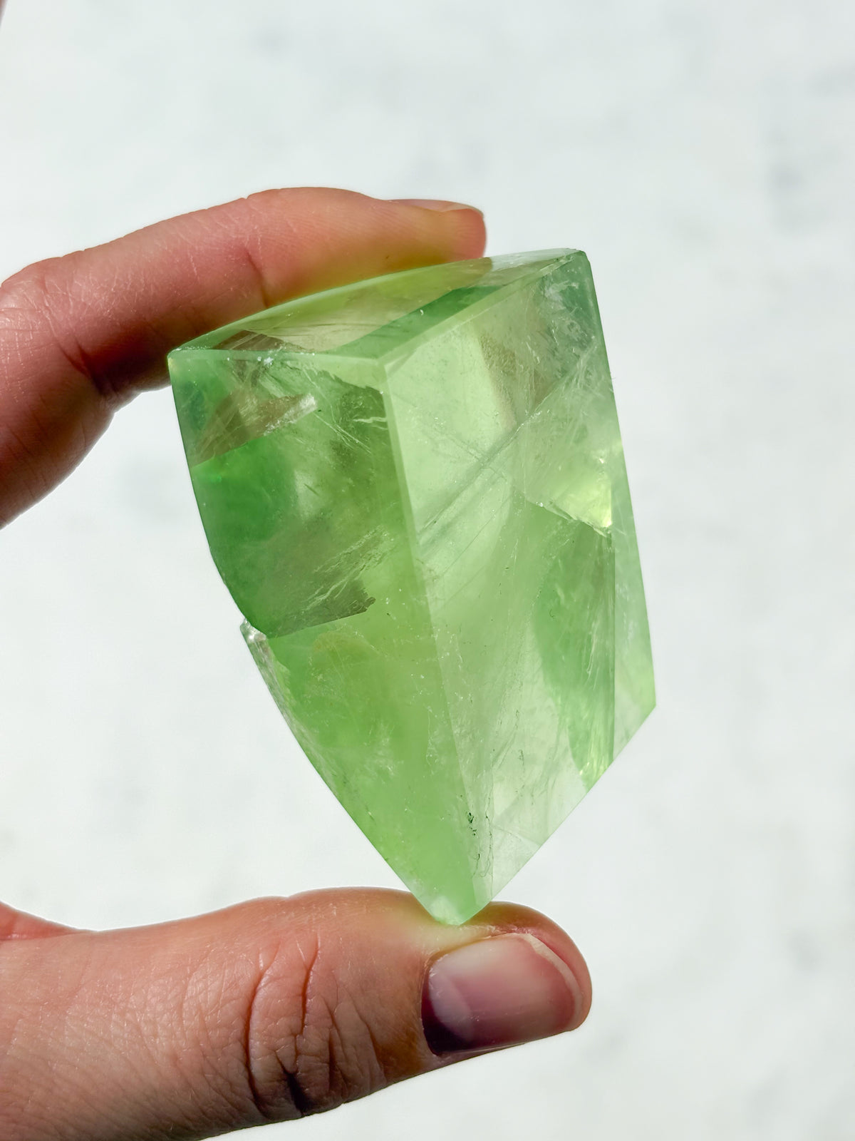 Grön Äppelfluorit Friform (Nr. 5)