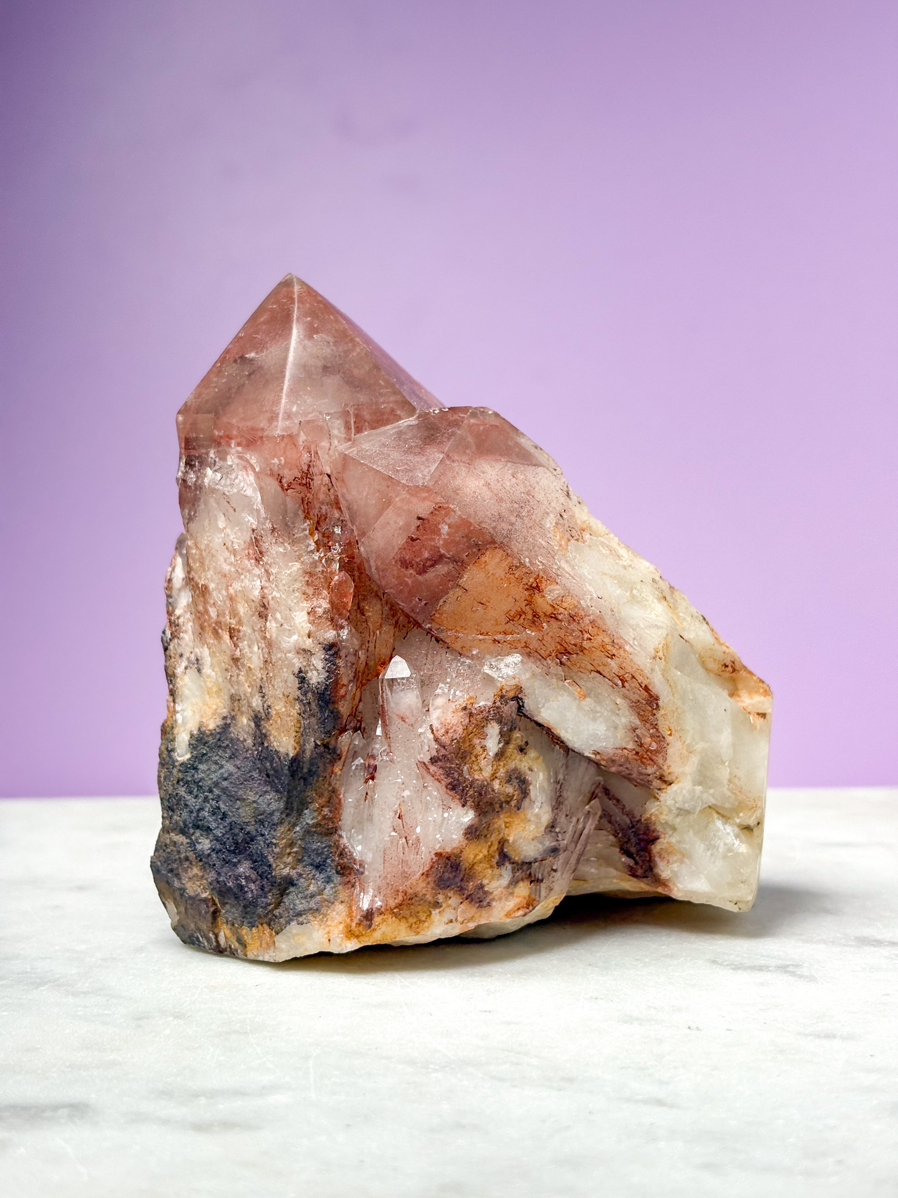 Rød Lithium Kvarts Klynge (Nr. 2)