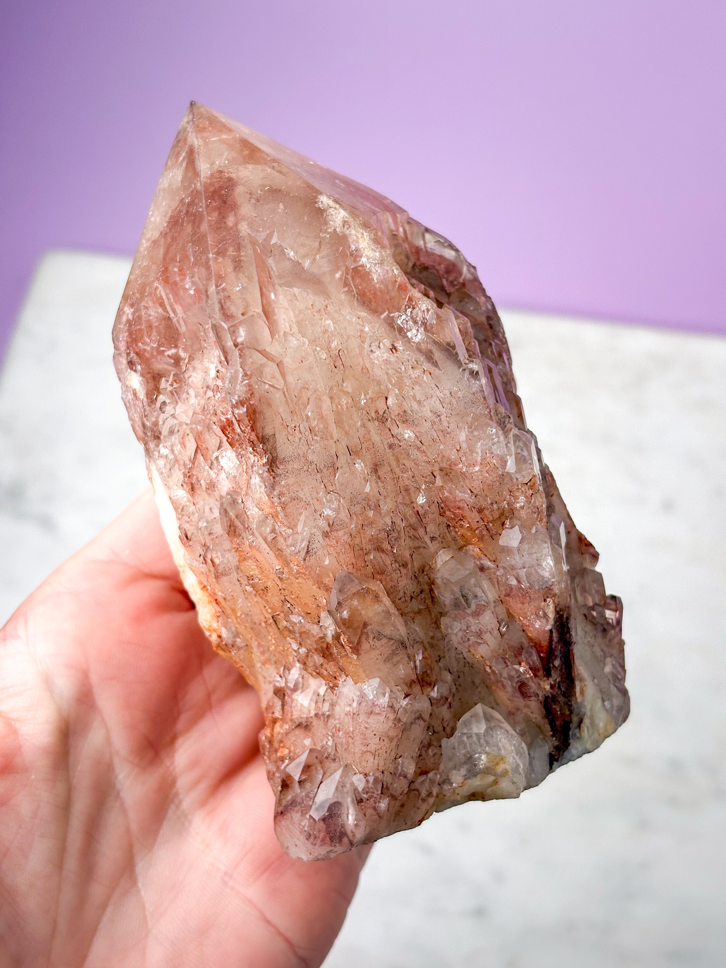 Rød Lithium Kvarts Klynge (Nr. 4)