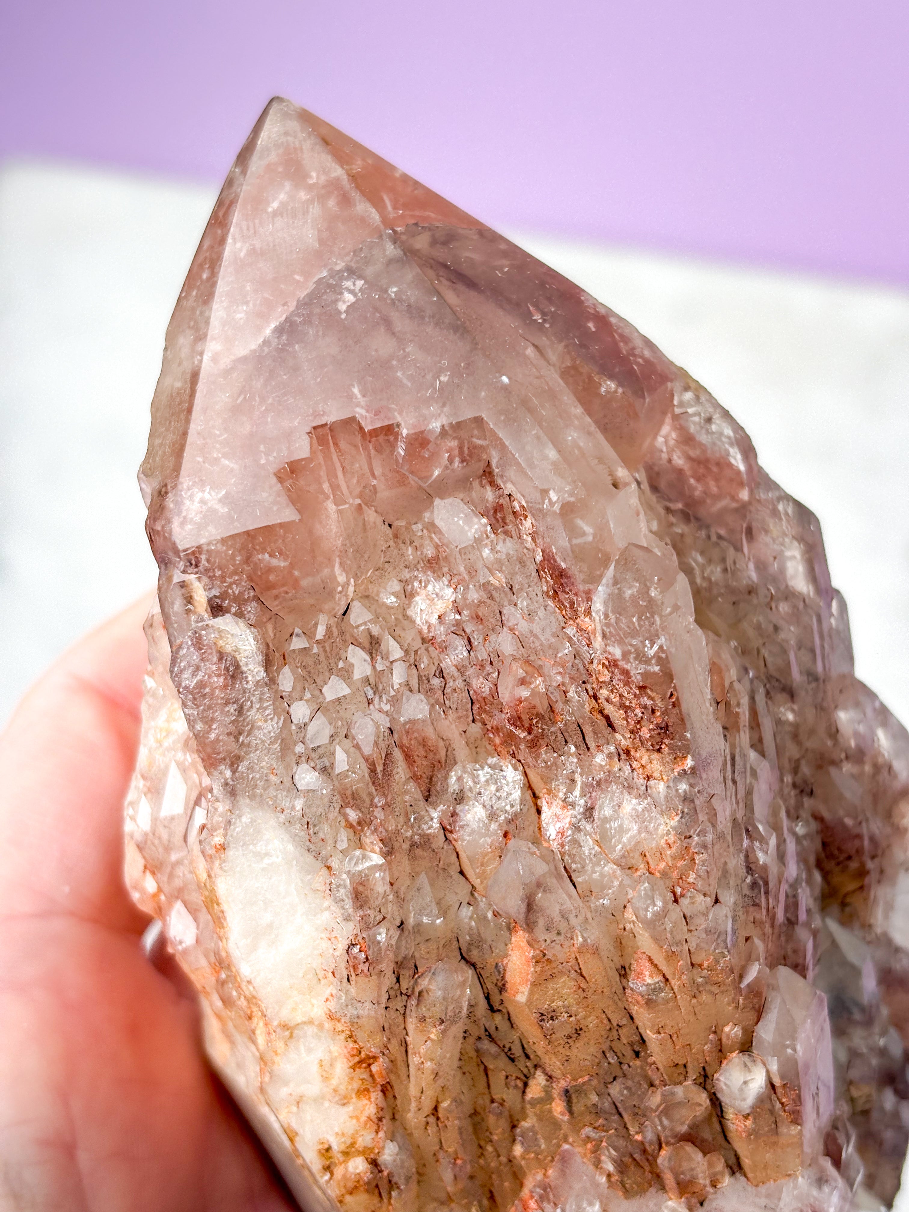 Rød Lithium Kvarts Klynge (Nr. 4)