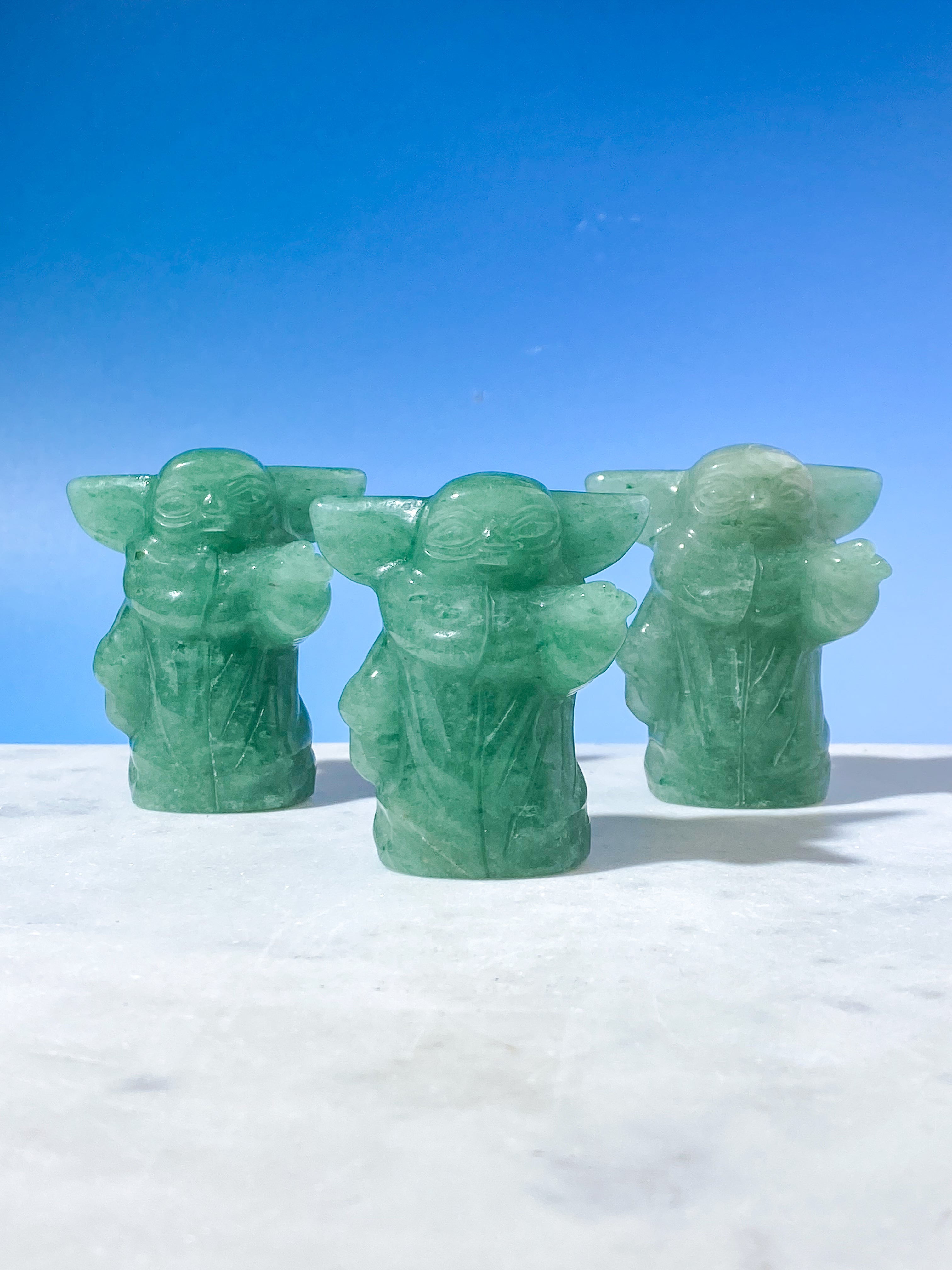 Grön Aventurin Yoda Stor