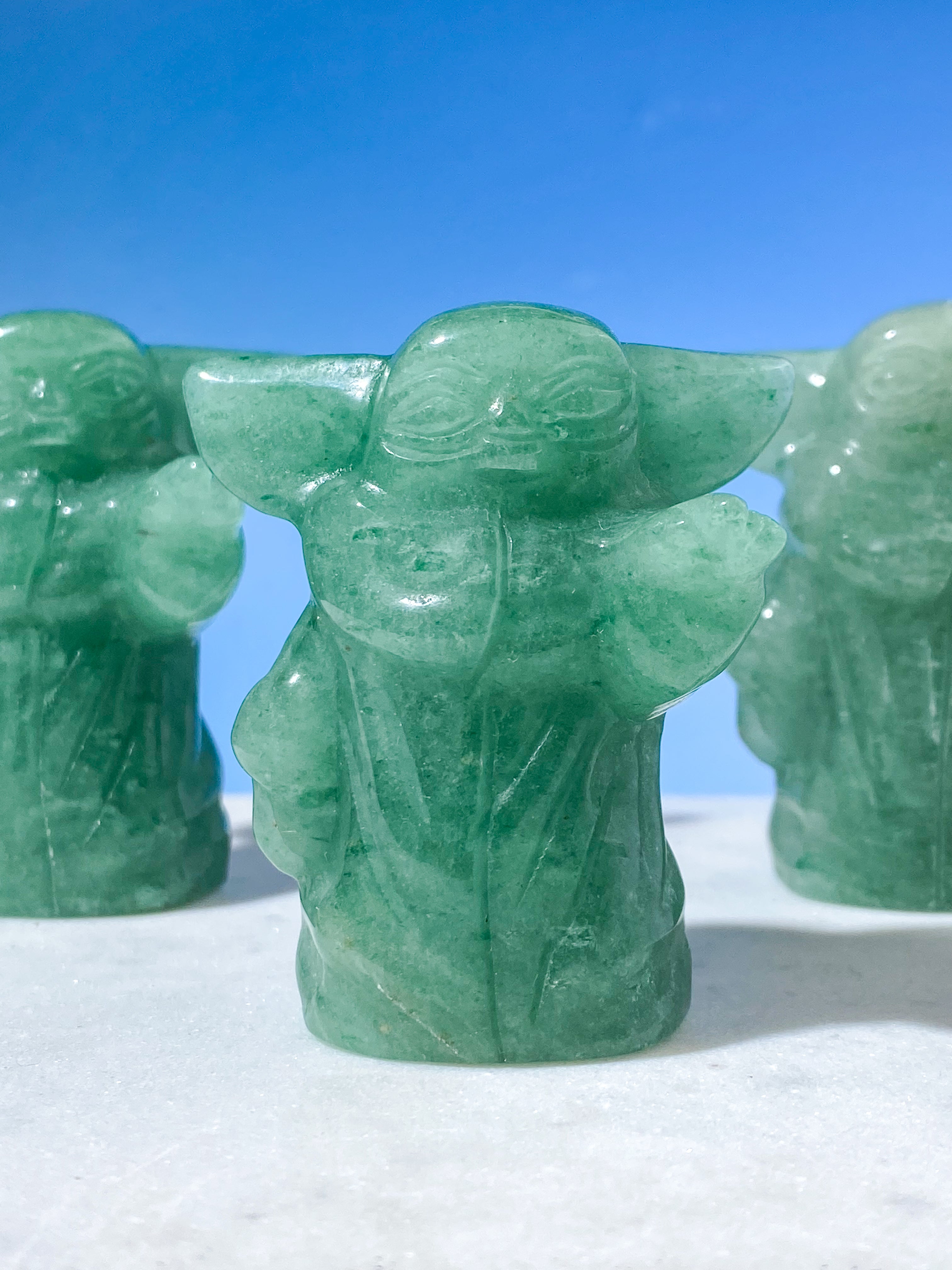 Grön Aventurin Yoda Stor