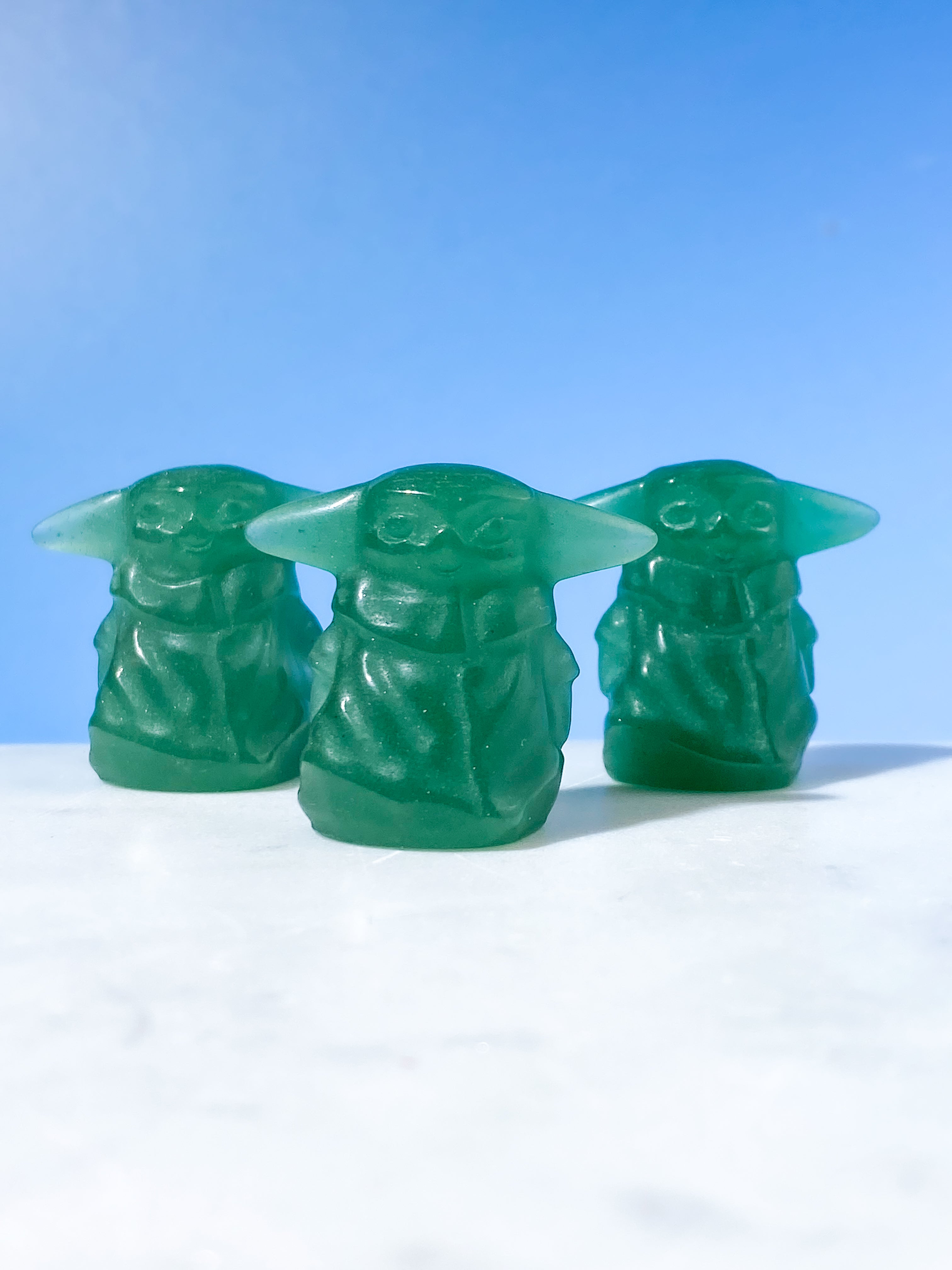 Grön aventurin Baby Yoda