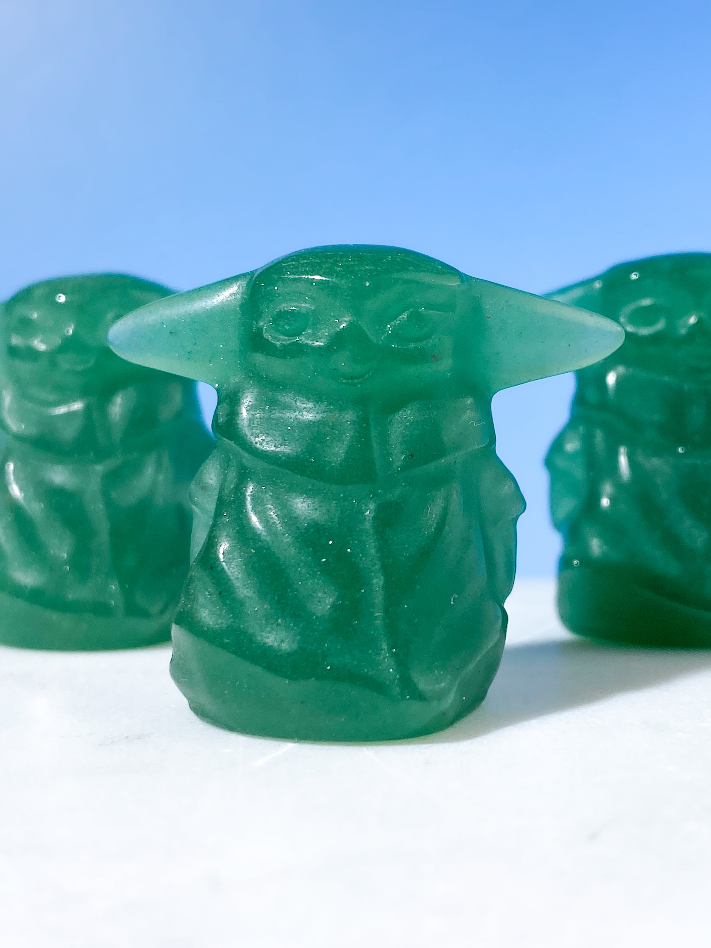 Grön aventurin Baby Yoda