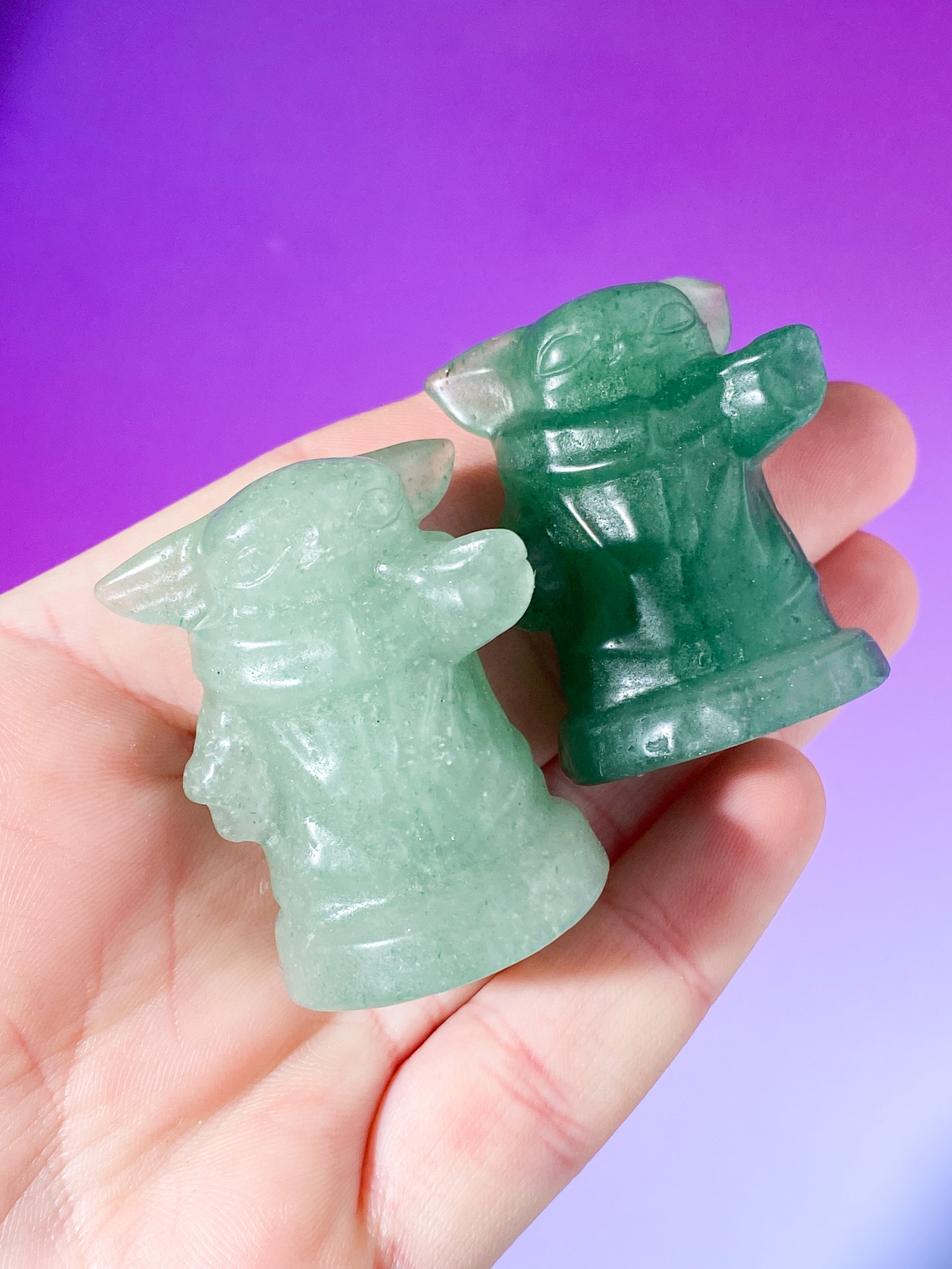 Grön aventurin Yoda