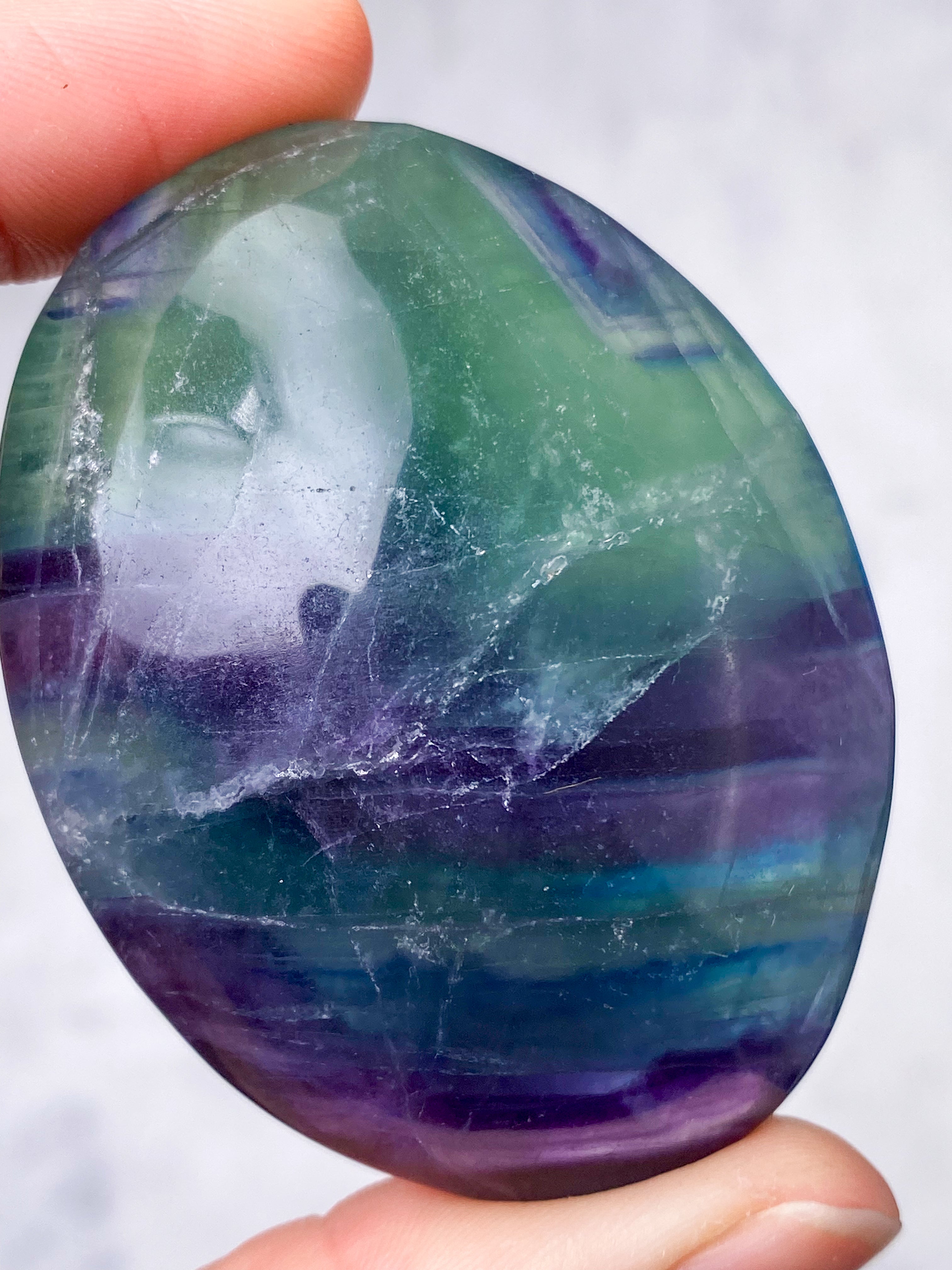 Regnbågsfluorit palmsten (nr 6)