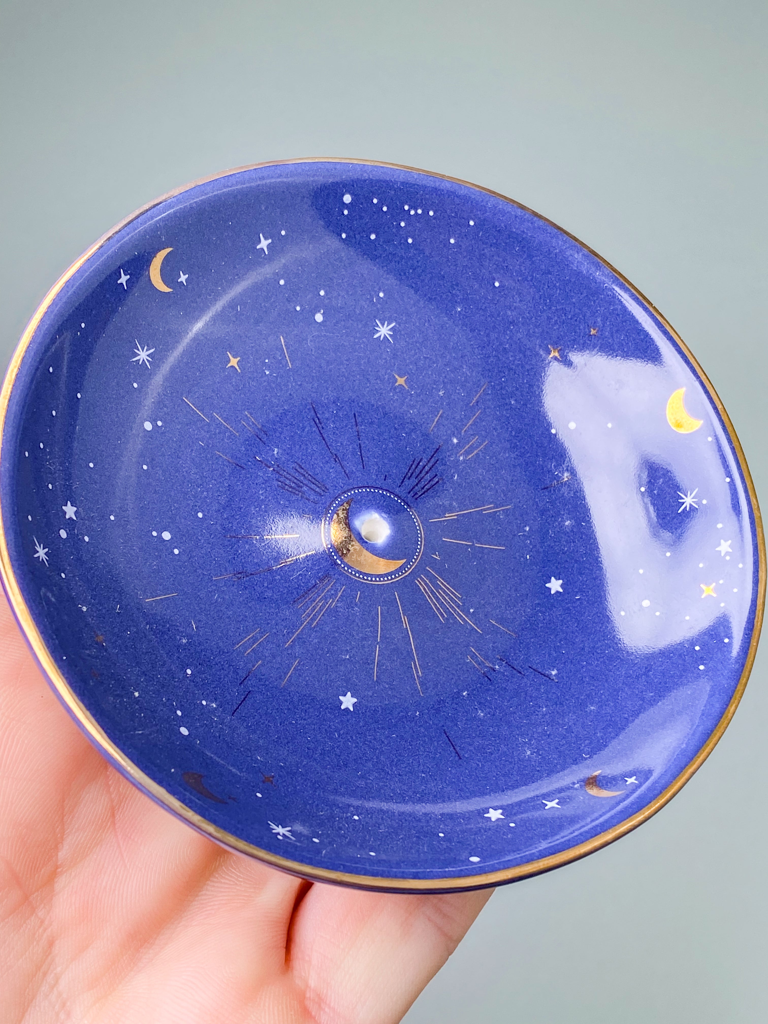 Rökelsehållare Precious Wood, Round (Brass Stars and Moon)