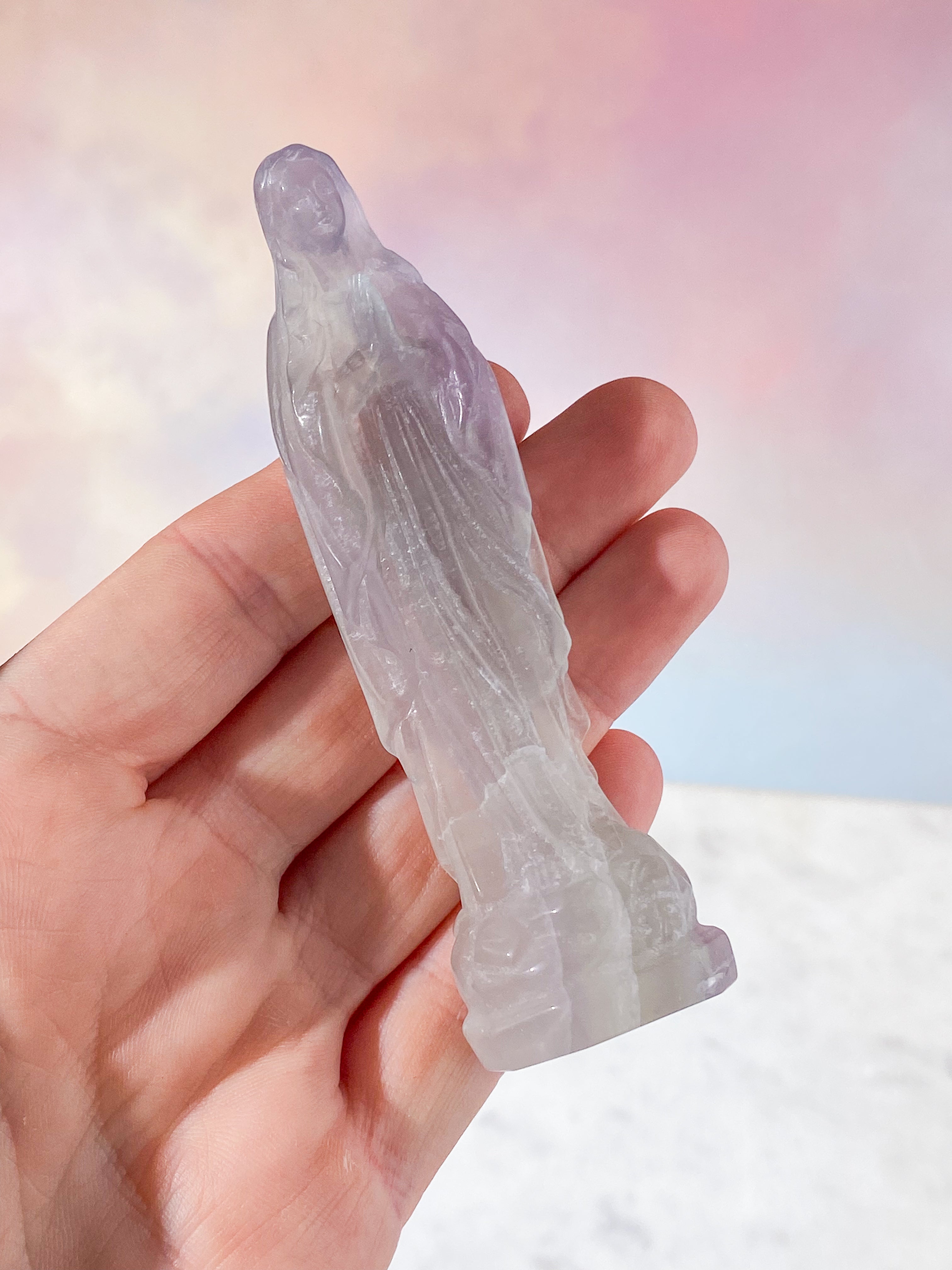 Lavendel (Yttrium) Fluorit Madonna (Nr. 5)