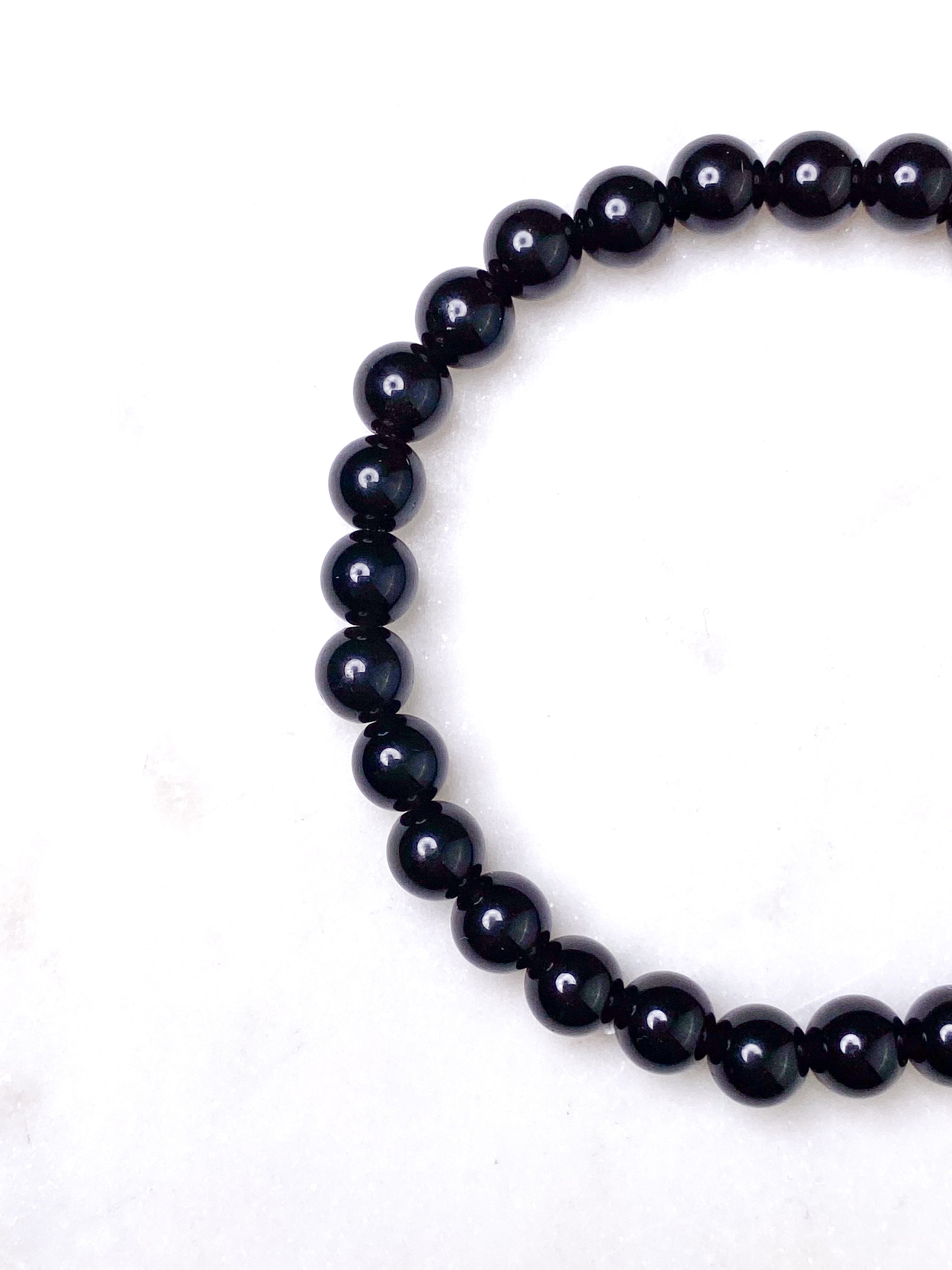 Sort Obsidian Armbånd