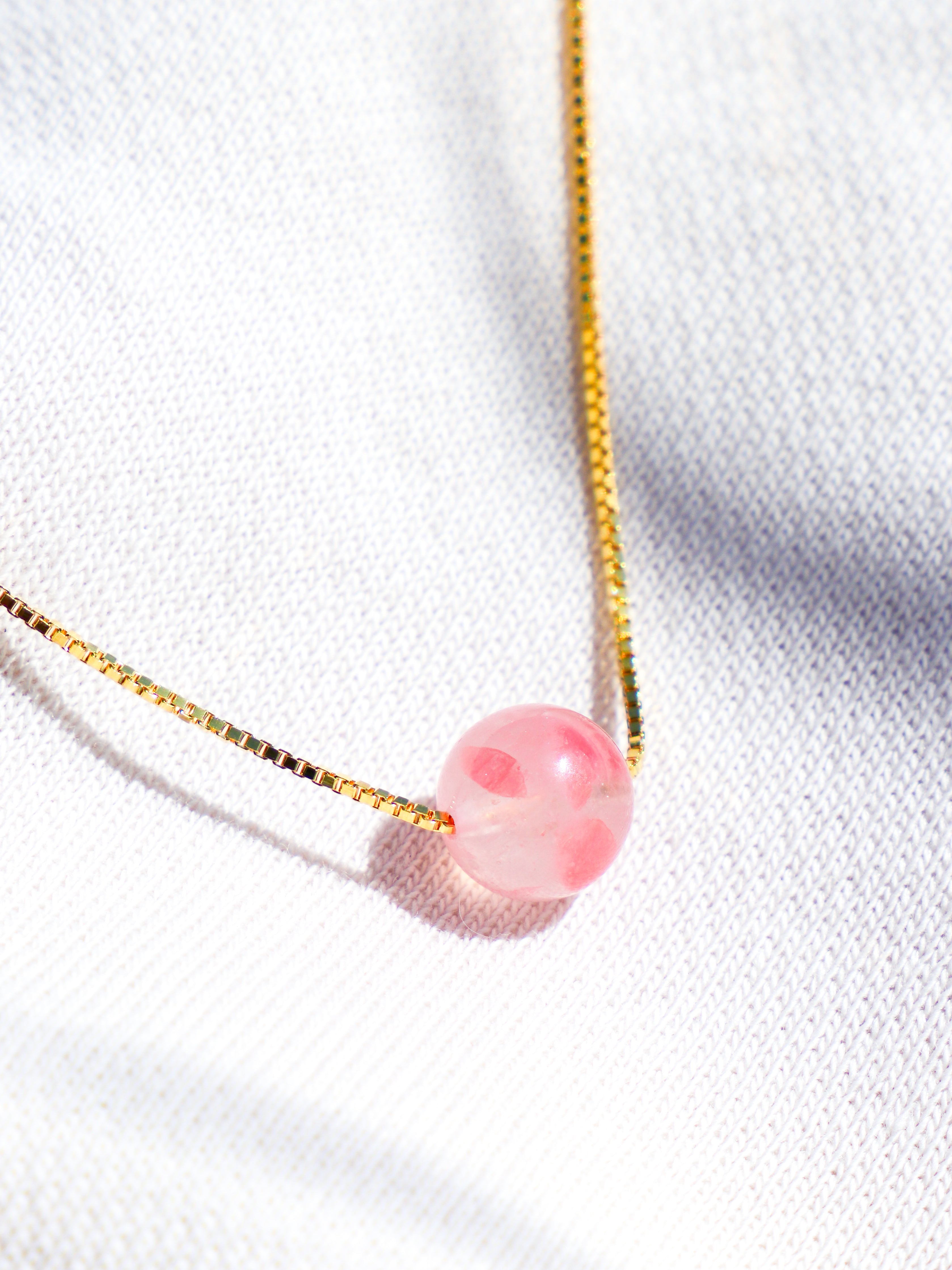 Akvamarin - Petite Heart - Guld