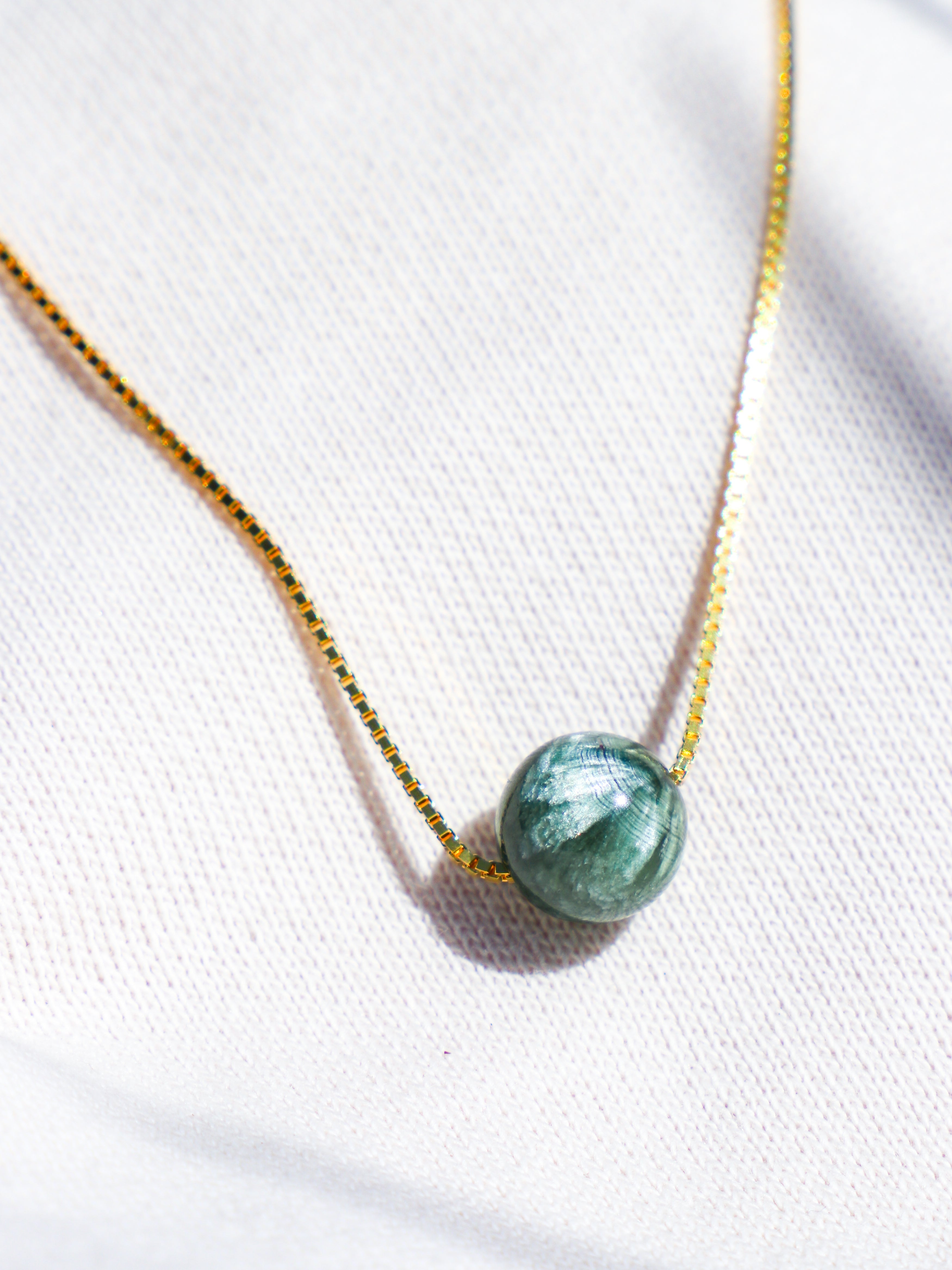 Akvamarin - Petite Heart - Guld