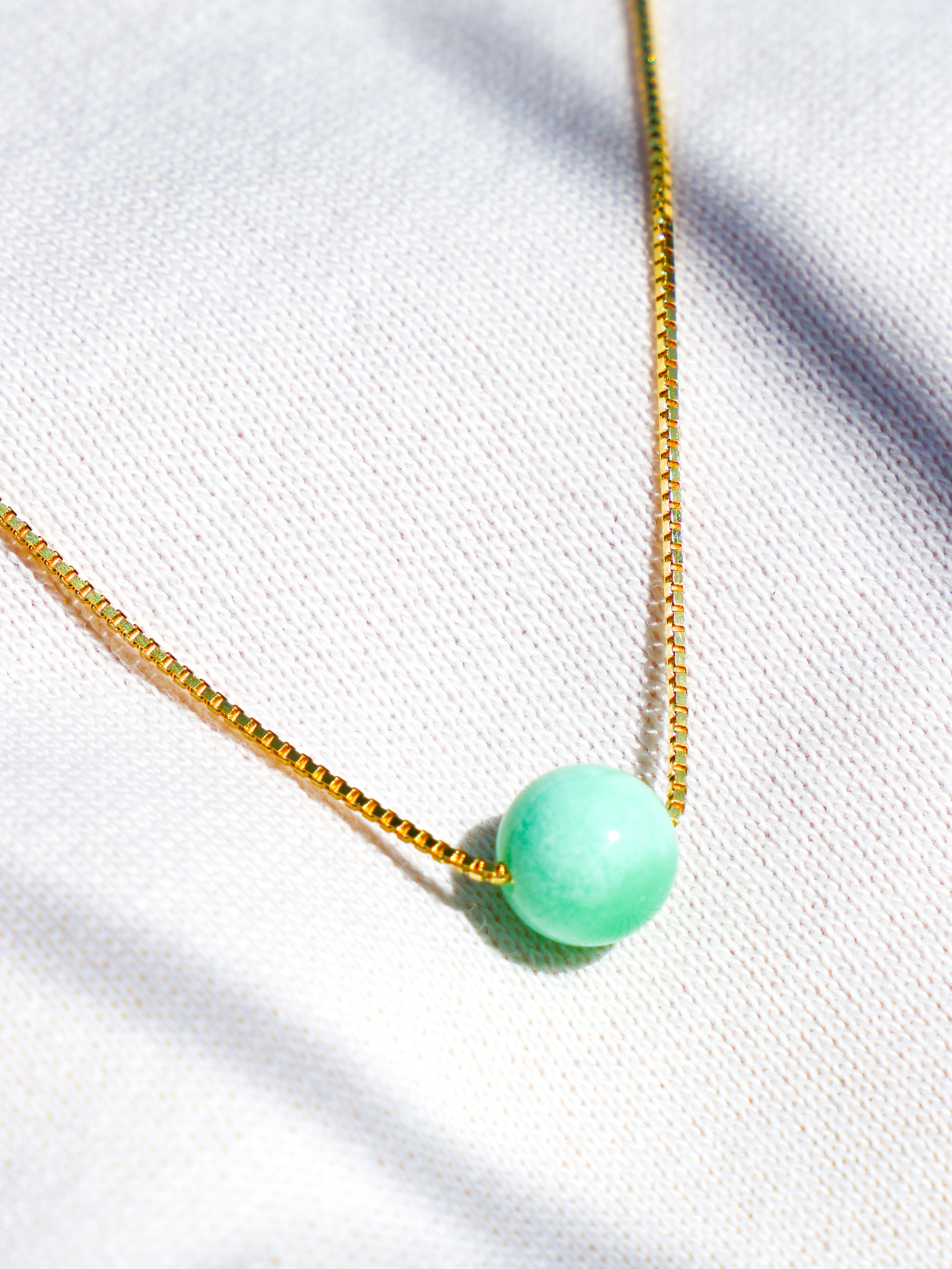 Akvamarin - Petite Heart - Guld