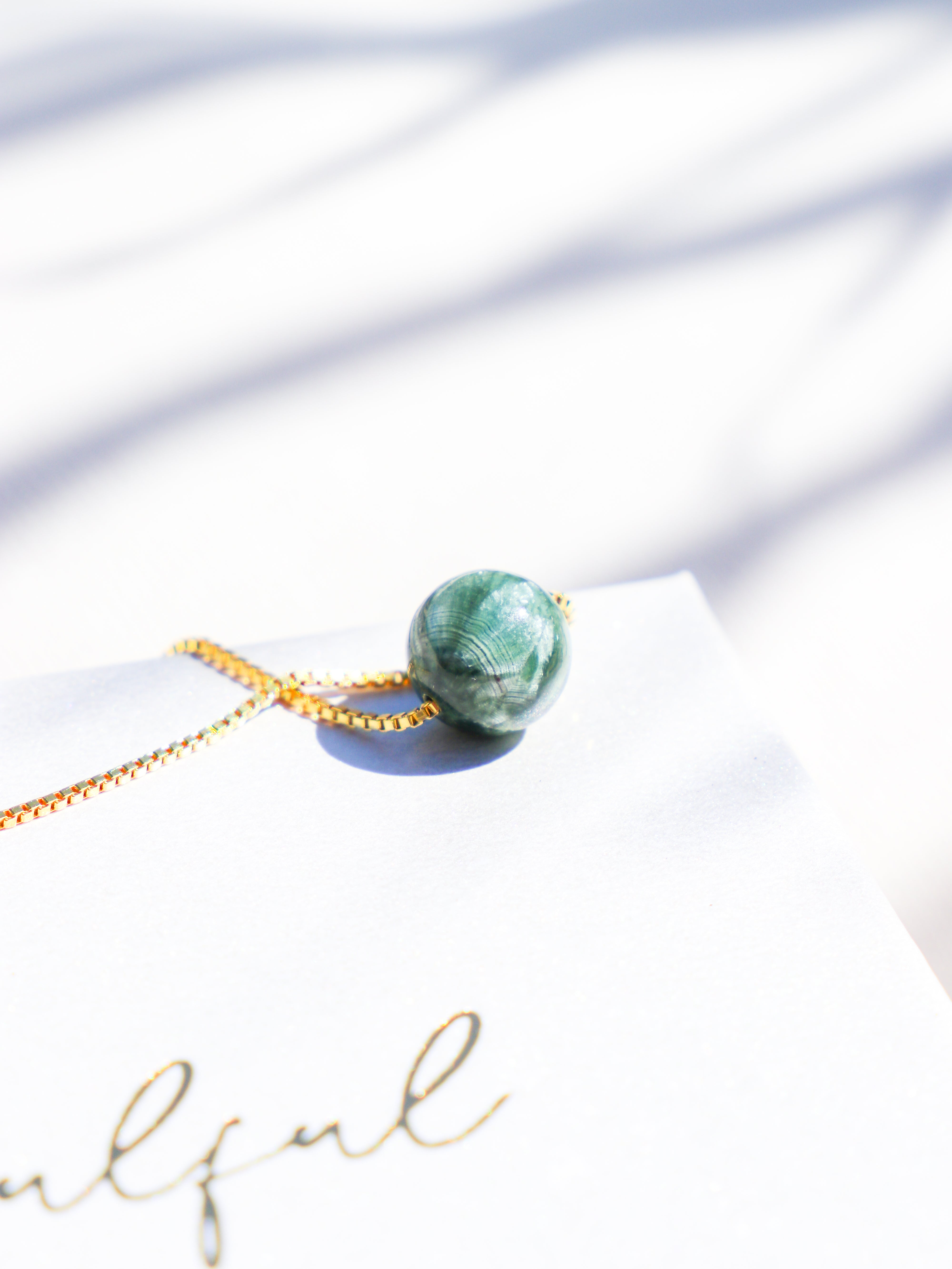 Akvamarin - Petite Heart - Guld