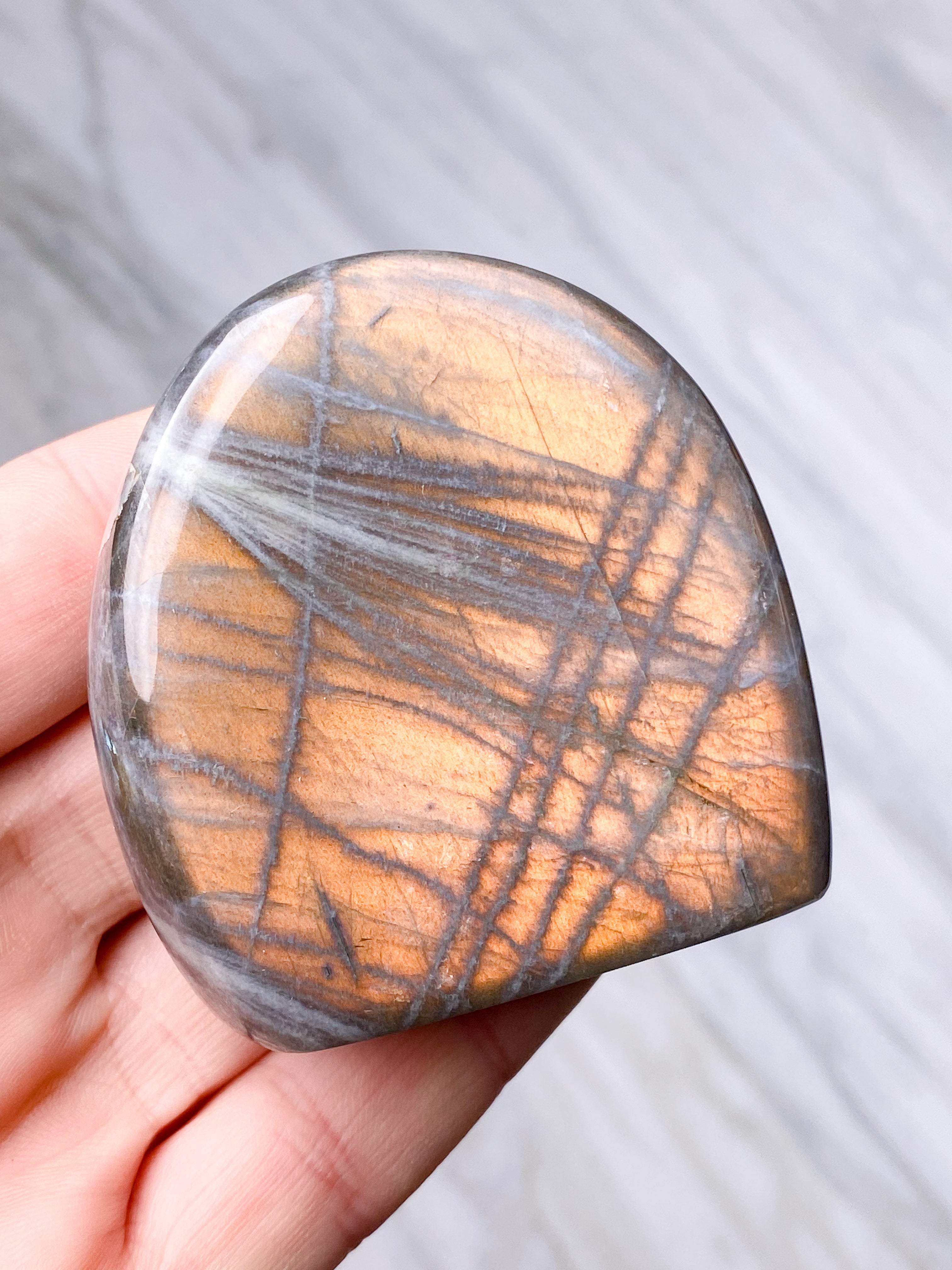 Guld labradorite hjärta