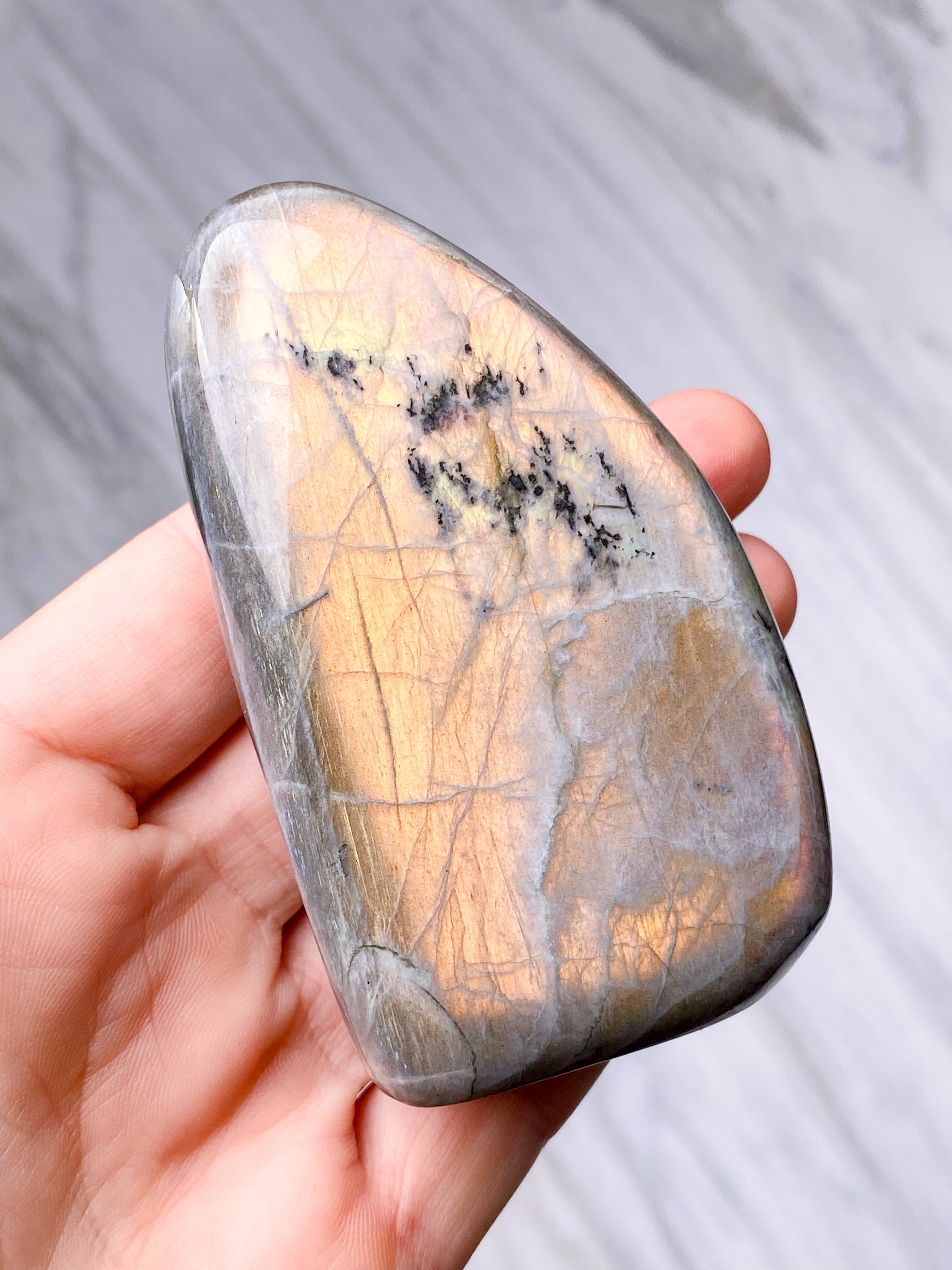 Guld labradorite hjärta