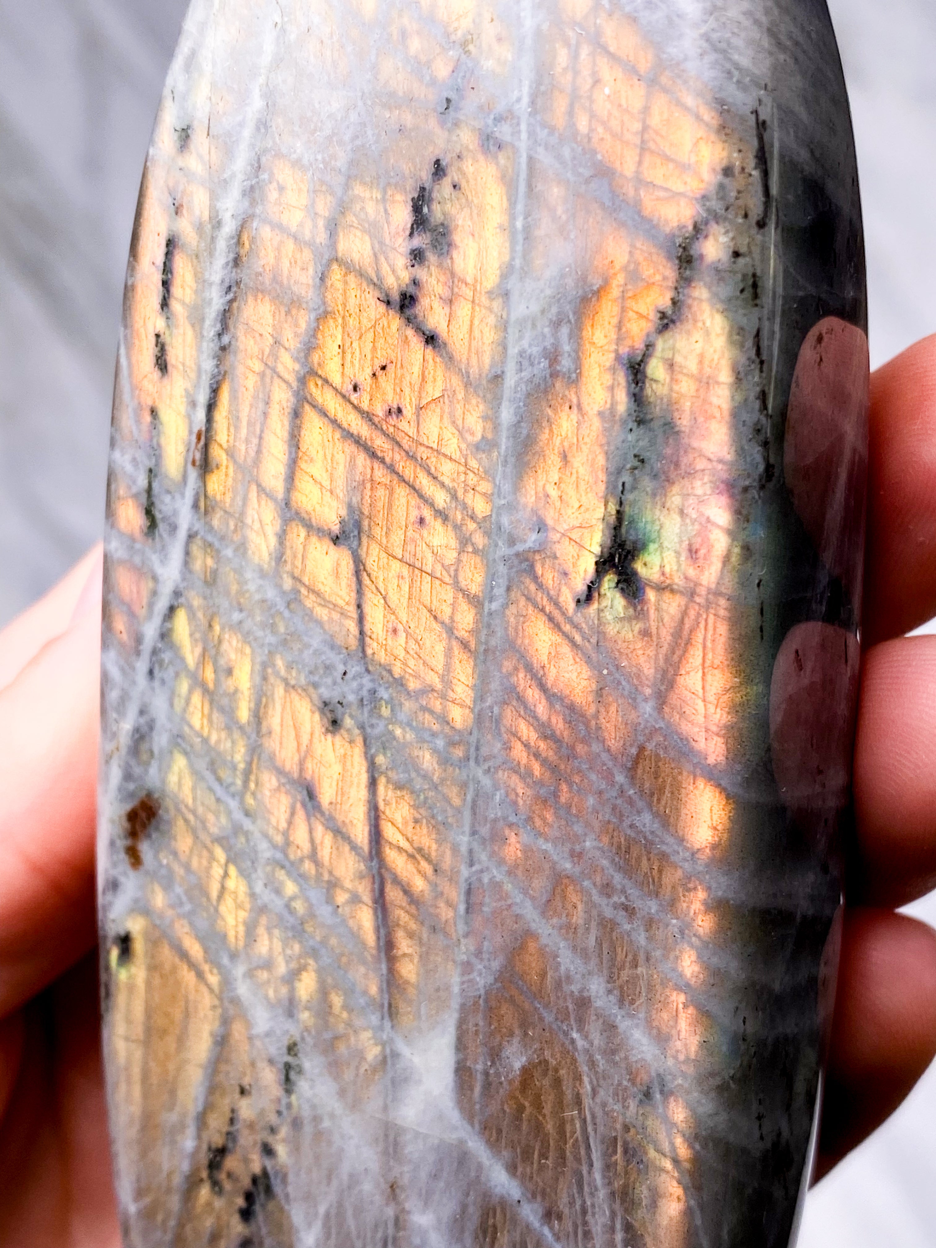 Guld labradorite hjärta