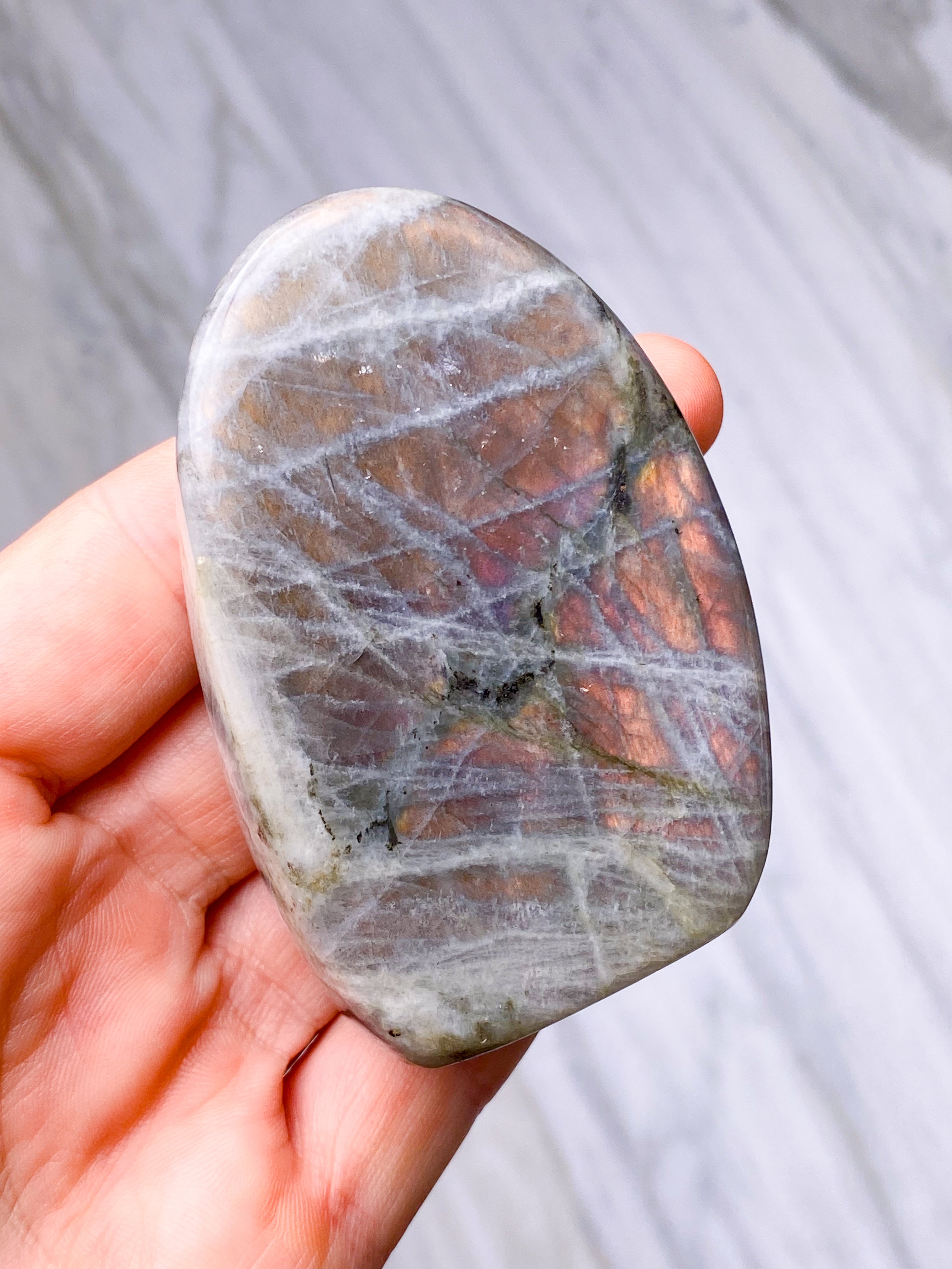 Guld labradorite hjärta